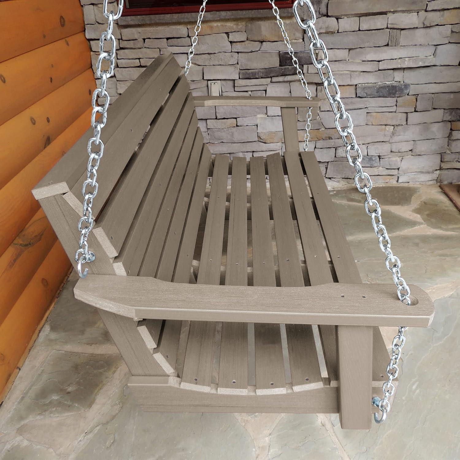 Weatherly 5-Foot Woodland Brown Recycled Plastic Porch Swing