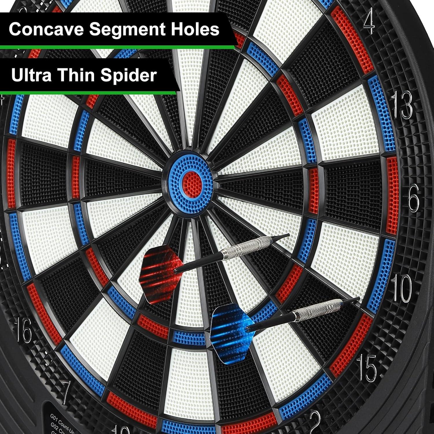 Uxcell Electronic Soft Tip Dart Board Digital Dartboard 18 Games and 159 Variants with 6Pcs Darts, 24 Tips