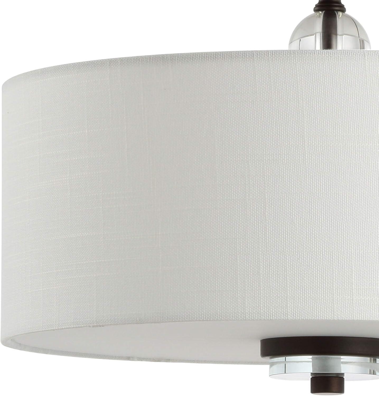 JONATHAN Y JYL9033A Marc 15" Metal/Crystal LED Semi-Flush Mount Contemporary,Traditional,Transitional Dimmable, 2700K Cozy Warm Light, for Kitchen,Hallway,Bathroom,Stairwell, OilRubbedBronze/White