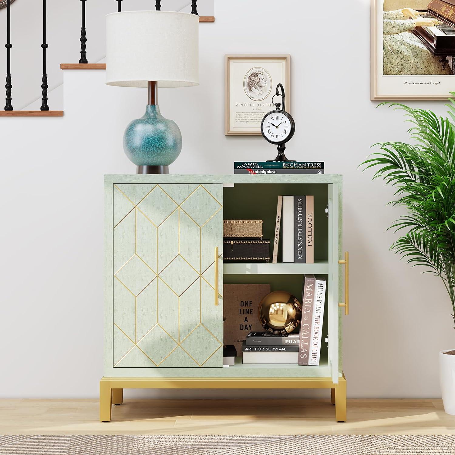 Everly Quinn Cabinet with 2 Doors, Storage Cabinet Sideboard