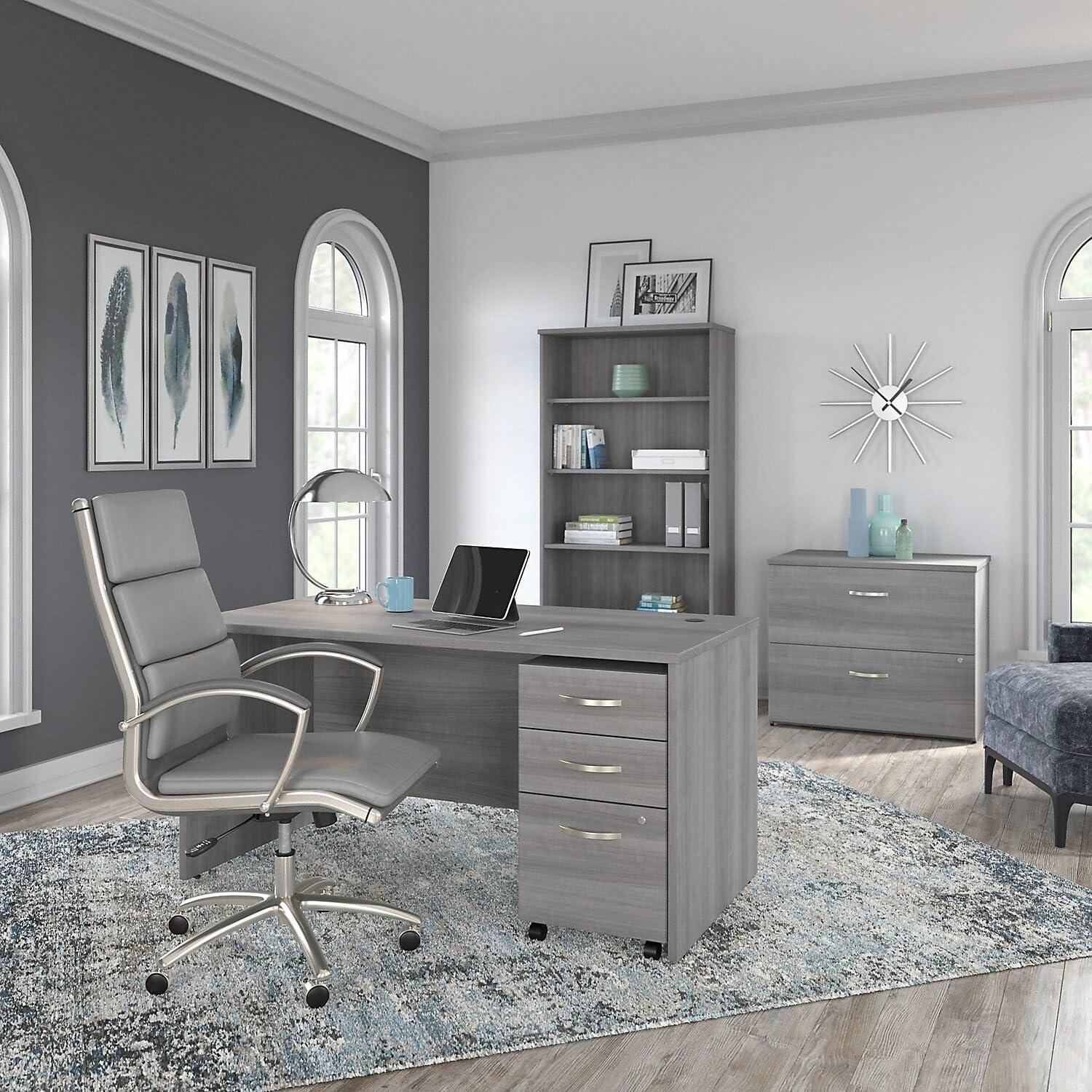 Studio C Executive Office Desk with Mobile File Cabinet