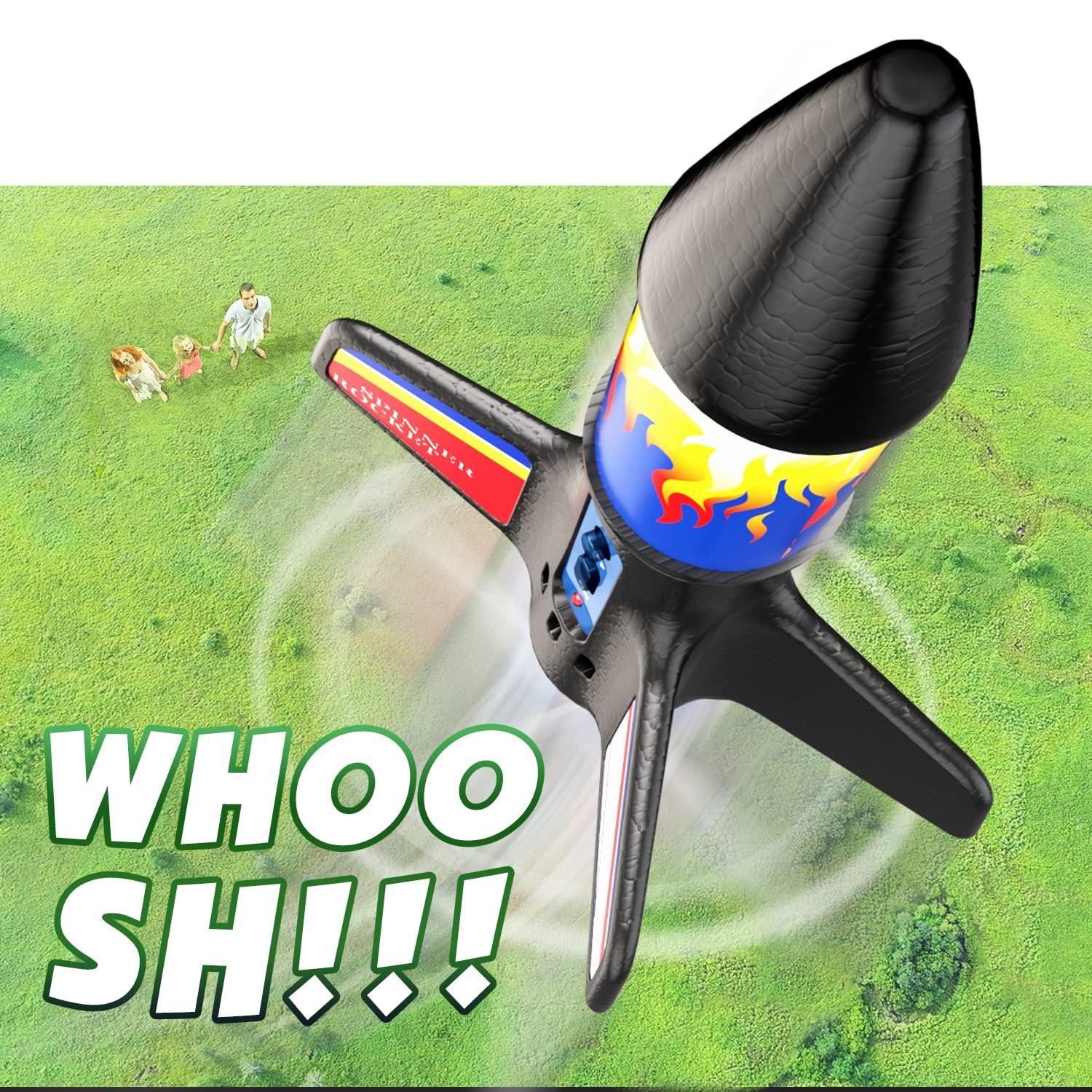 JEEXI Original Rocket Launcher for Kids - Outdoor Toys Electric Flying Motorized Rocket with Parachute Safely Land, STEM Spaceship Launch up to 200 ft Birthday Gifts for Boys