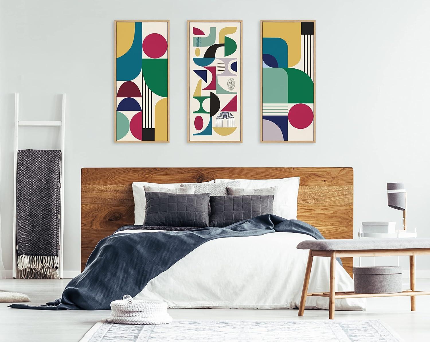 Colorful Abstract Shape Pattern 18x40 Canvas Wall Art