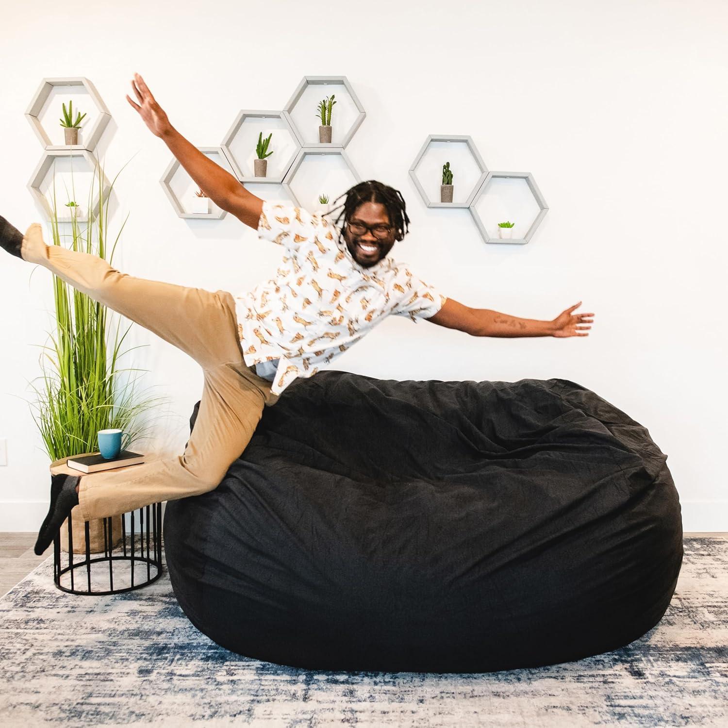Big Joe Giant Foam Filled Bean Bag Sofa with Soft Removeable Cover