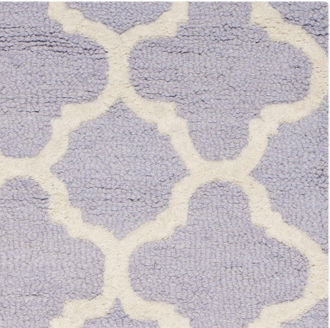 Hand-Tufted Elegance Wool Area Rug in Lavender & Ivory, 3' x 5'