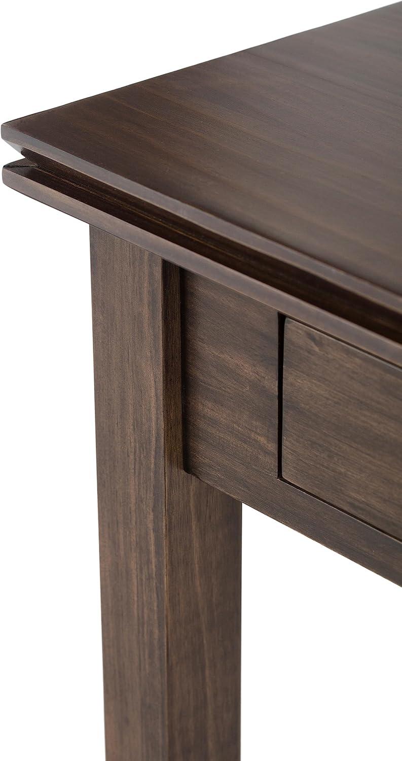 Natural Aged Brown Solid Wood End Table with Storage