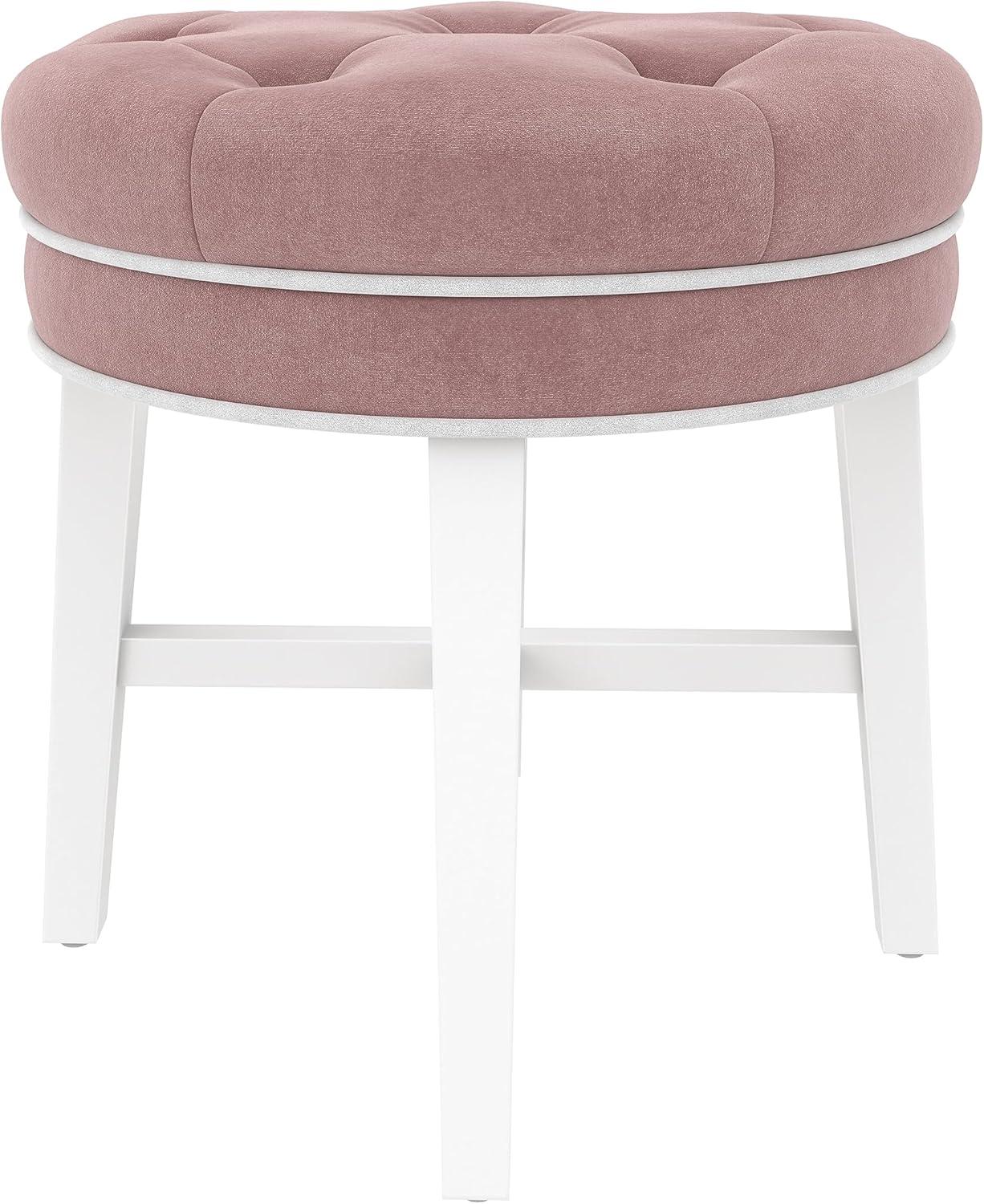 18" Sophia Tufted Backless Wood Vanity Stool Spa Blue - Hillsdale Furniture