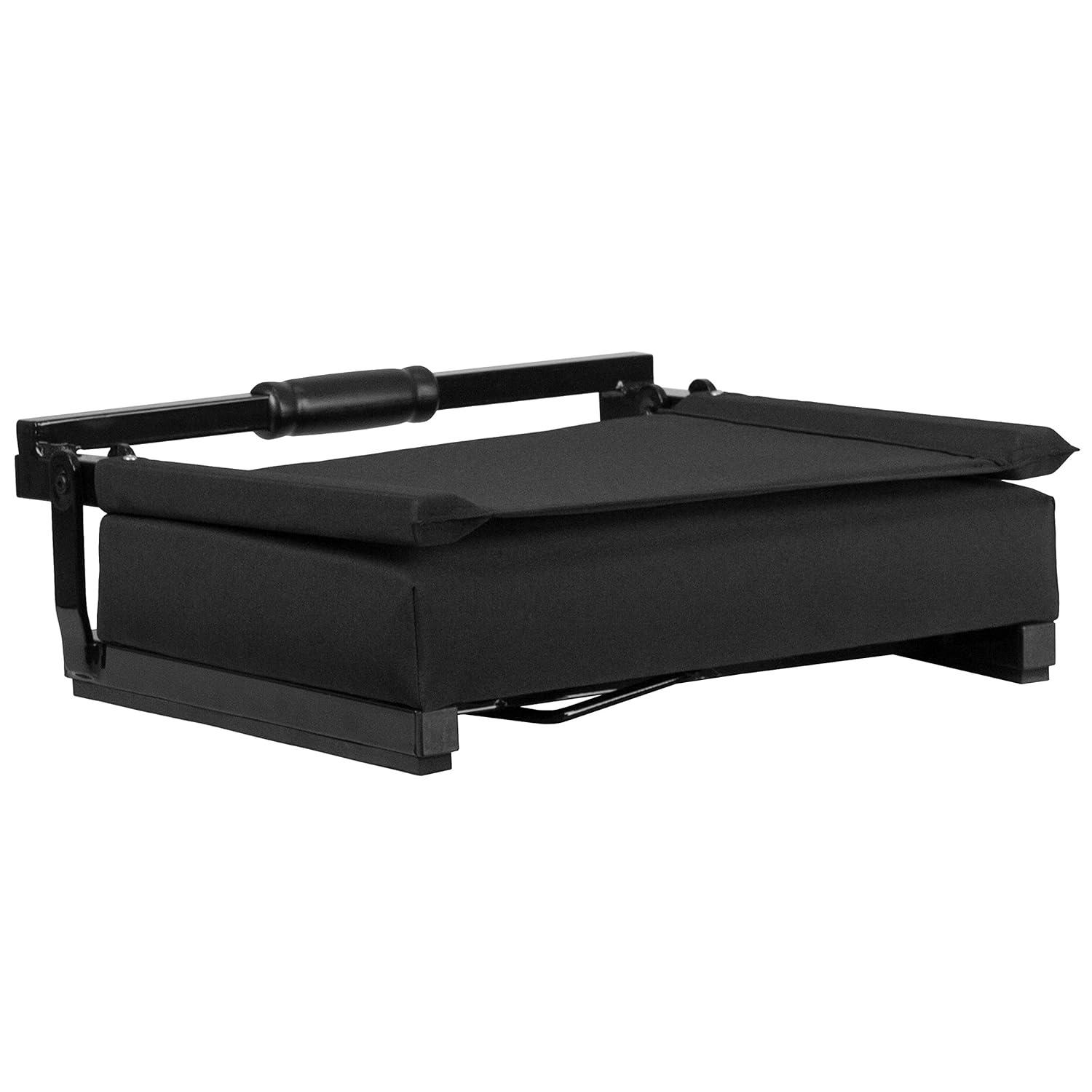 Flash Furniture Grandstand Portable Folding Padded Stadium Seat for Bleachers or Benches, Black