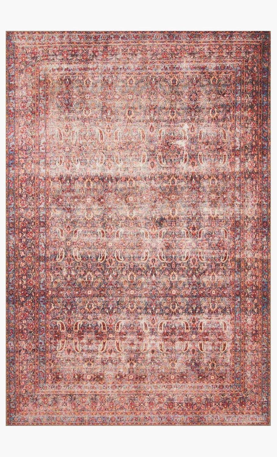 Loloi II Loren Collection LQ-05 Eggplant / Crimson Oriental Area Rug 5'-0" x 7'-6"