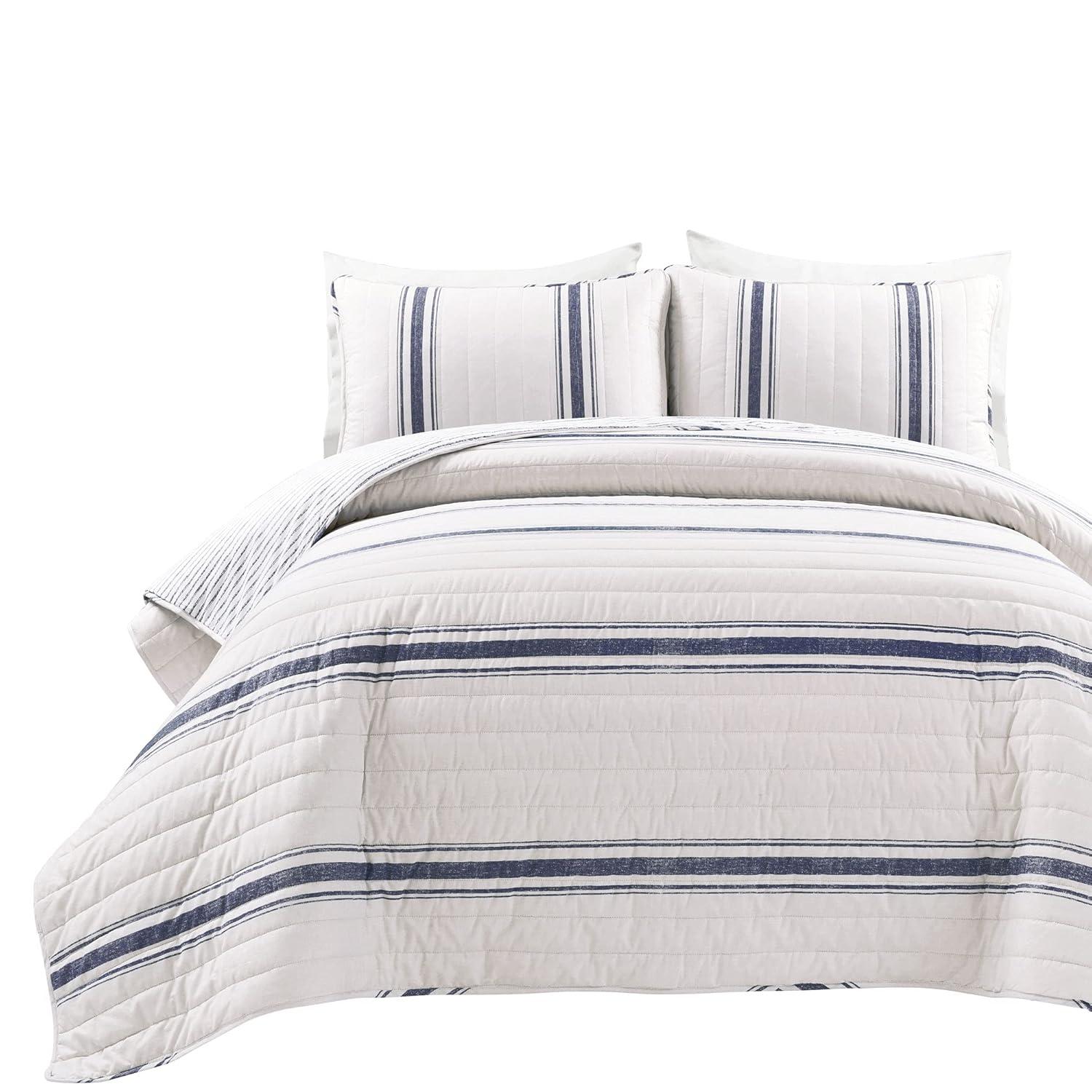 Birch Lane™ Gilroy Farmhouse / Country Cotton Striped Quilt Set