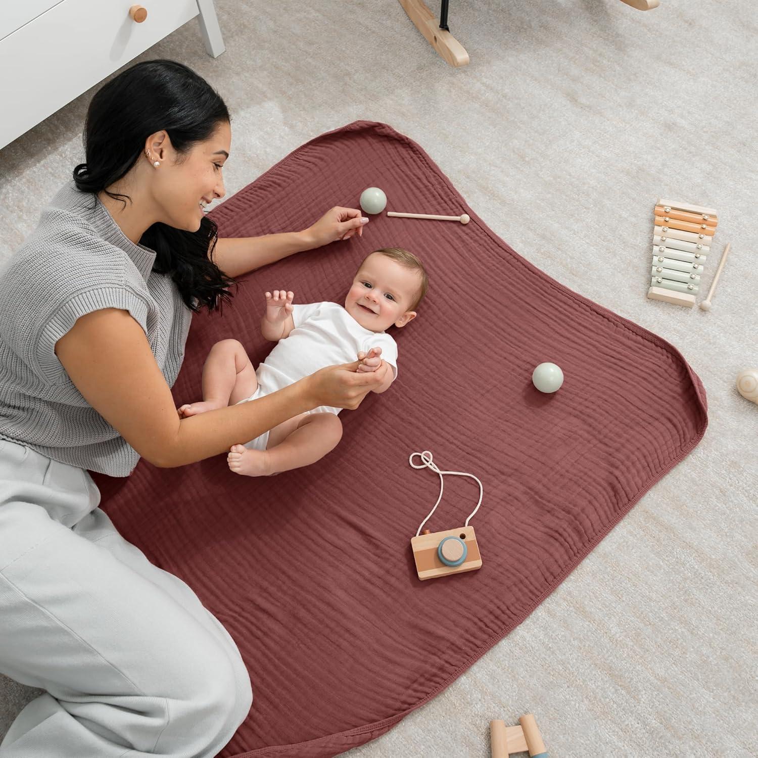 Baby Muslin Blanket, Large 40" X 40" By Comfy Cubs