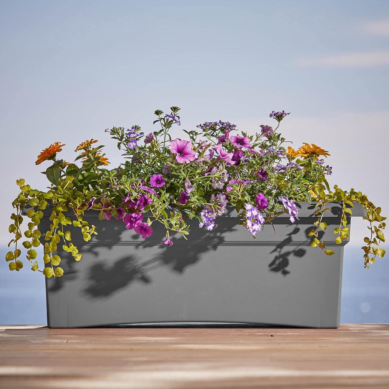 Bloem 26"x11" Veranda Rectangular Window Deck Box Planter Charcoal