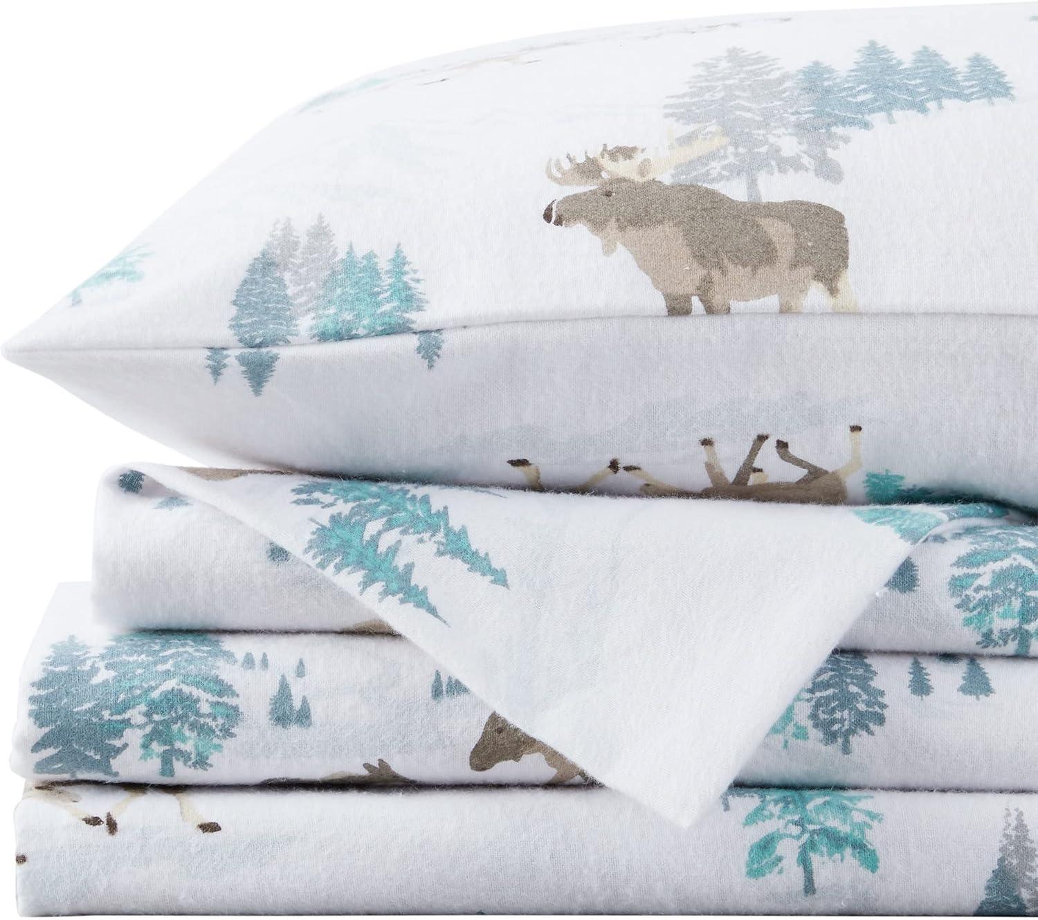 Market & Place Turkish Cotton Flannel Printed Sheet Set