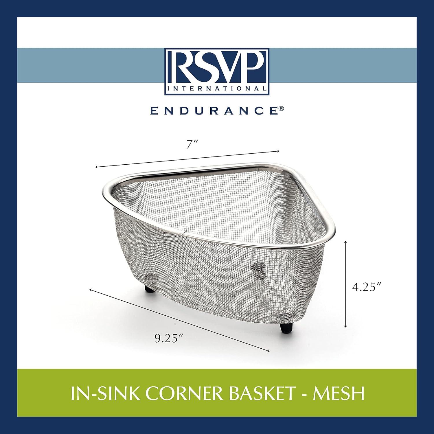 Stainless Steel In-Sink Mesh Colander Basket, 3 Quart