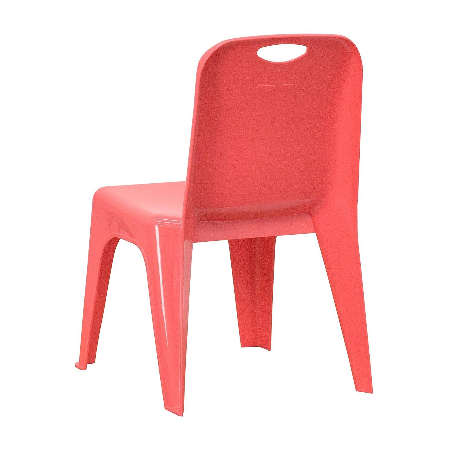 Flash Furniture 2 Pack Red Plastic Stackable School Chair with Carrying Handle and 11" Seat Height
