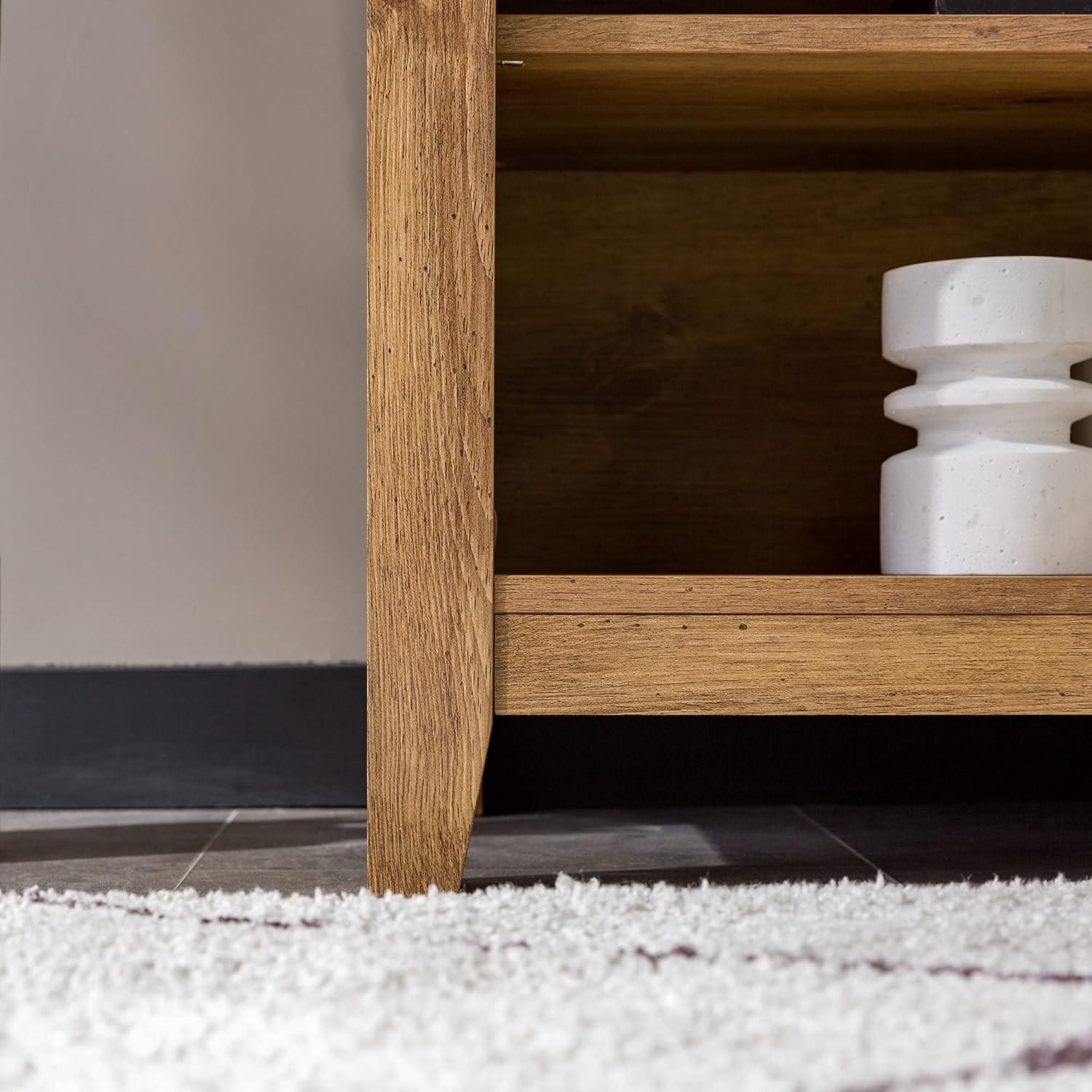 WE Furniture 24" H x 58" W x 16" Wood TV Media Stand Storage Console