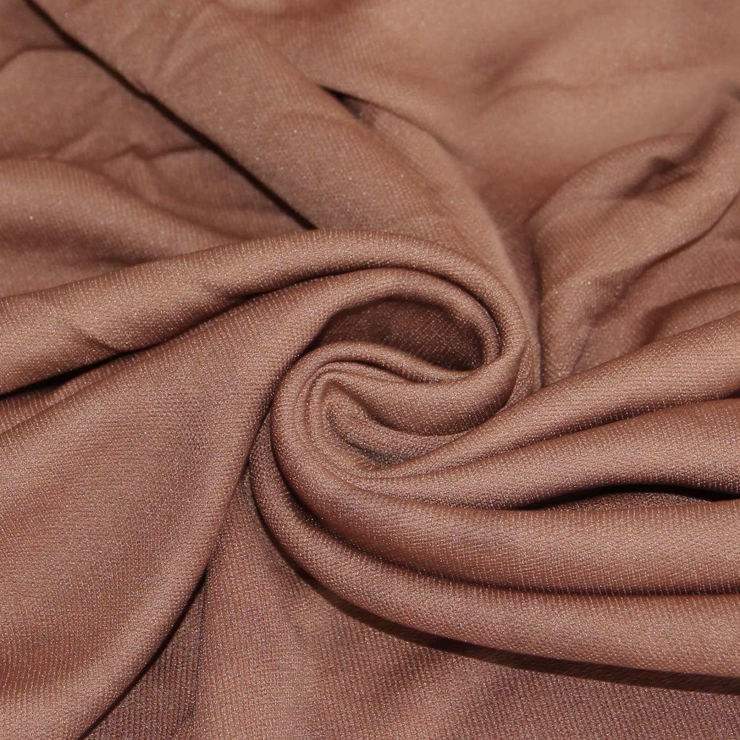 PiccoCasa Home Wrinkle Free Stretchy Fabric Wrap Around 4 Sides Bed Skirt Brown Queen