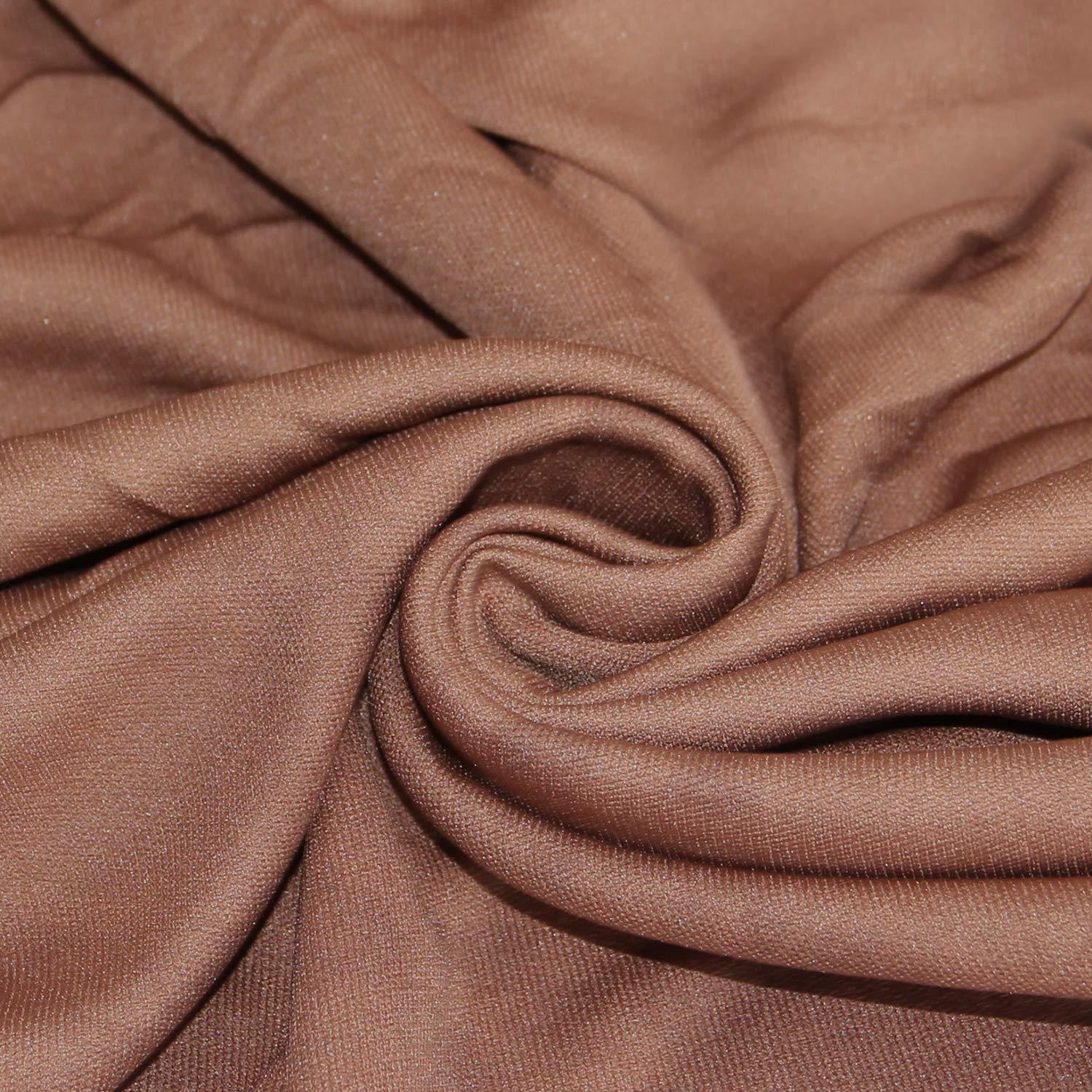 PiccoCasa Home Wrinkle Free Stretchy Fabric Wrap Around 4 Sides Bed Skirt Brown Queen