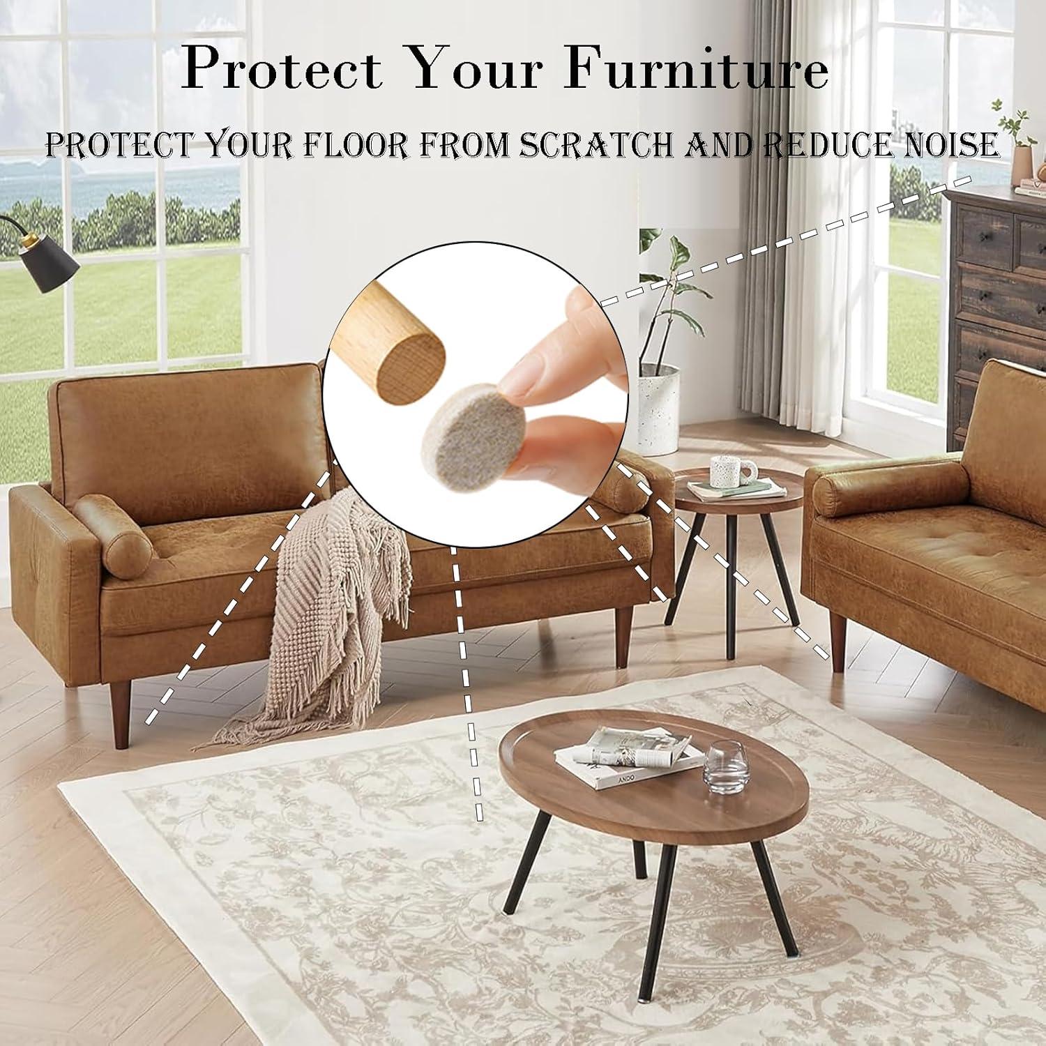 Fursafe&Q Felt Furniture Pads, Furniture Felt Pads for Hardwood Floors -Self Adhesive Chair Leg Floor Protectors, Protect from Nicks, Dents and Scratches, Chair Feet Protectors 136 Pcs Chair Feet