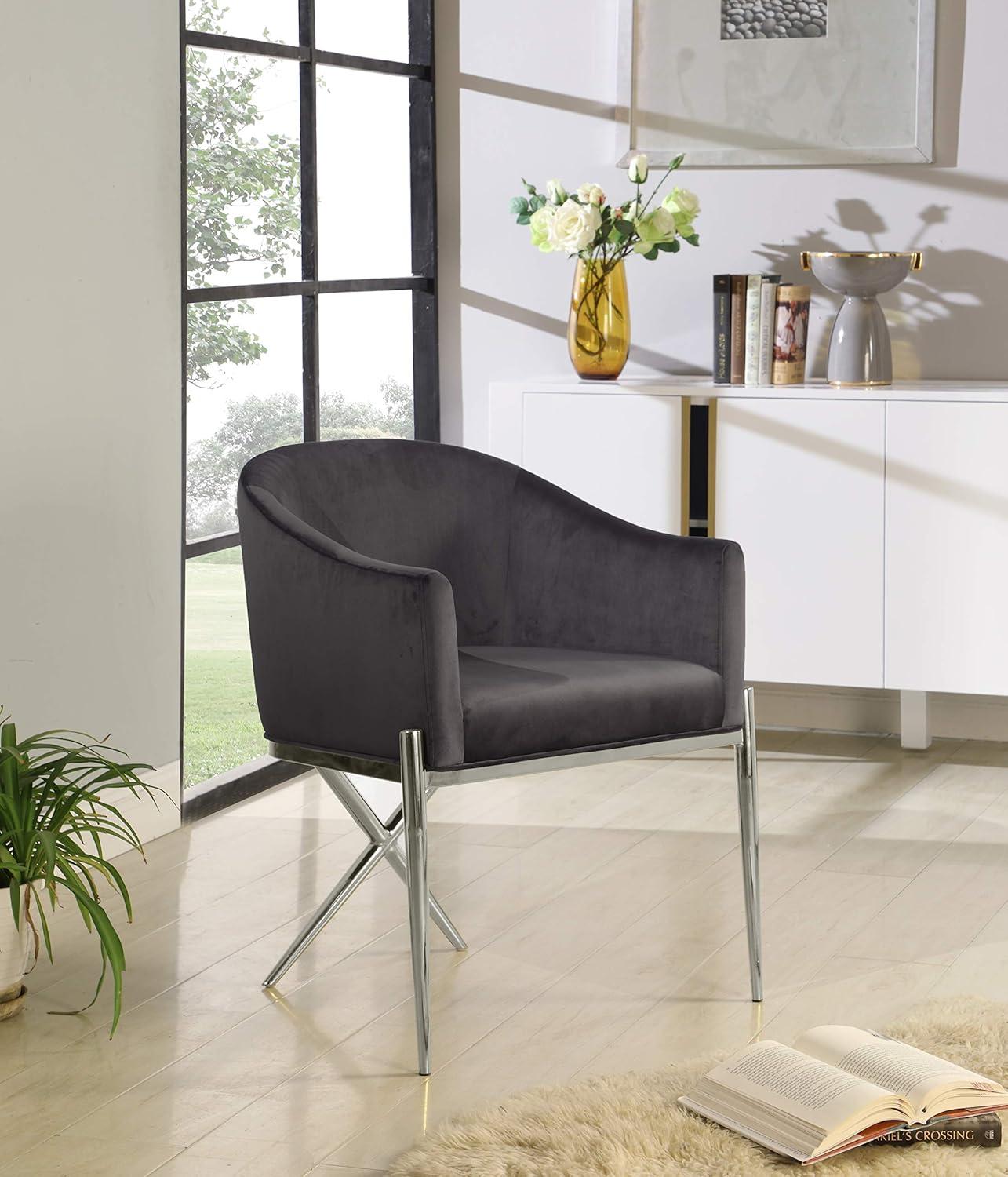 Meridian Furniture Xavier Grey Velvet Dining Chair