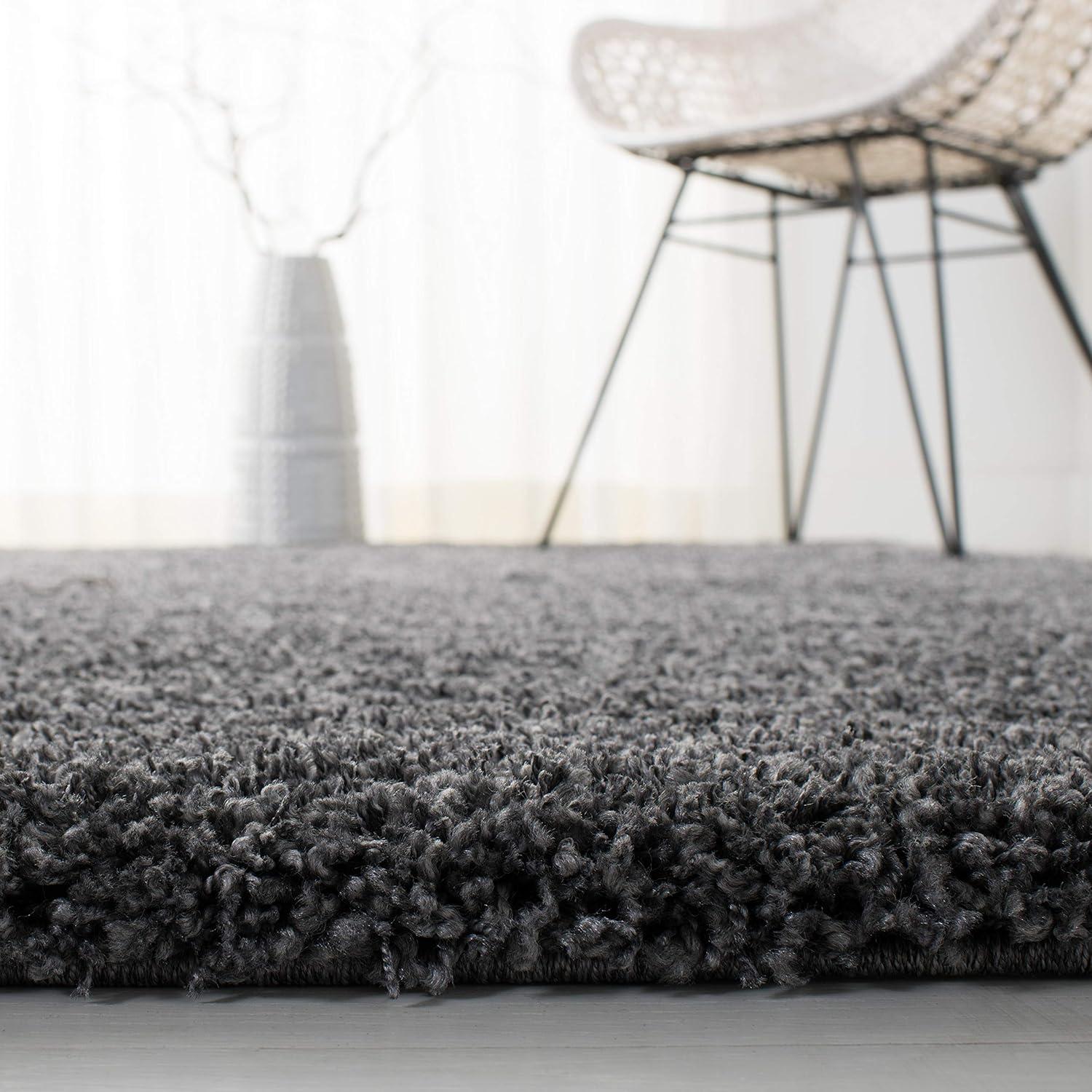 Shag SG151 Power Loomed Indoor Runner Rug - Dark Grey - 2'3"x9' - Safavieh.