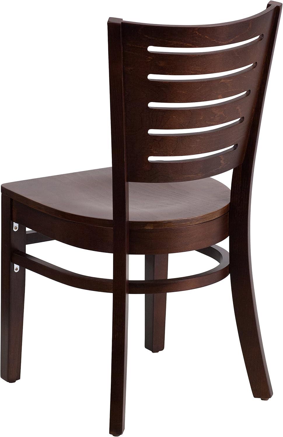 Flash Furniture Darby Series Slat Back Walnut Wood Restaurant Chair
