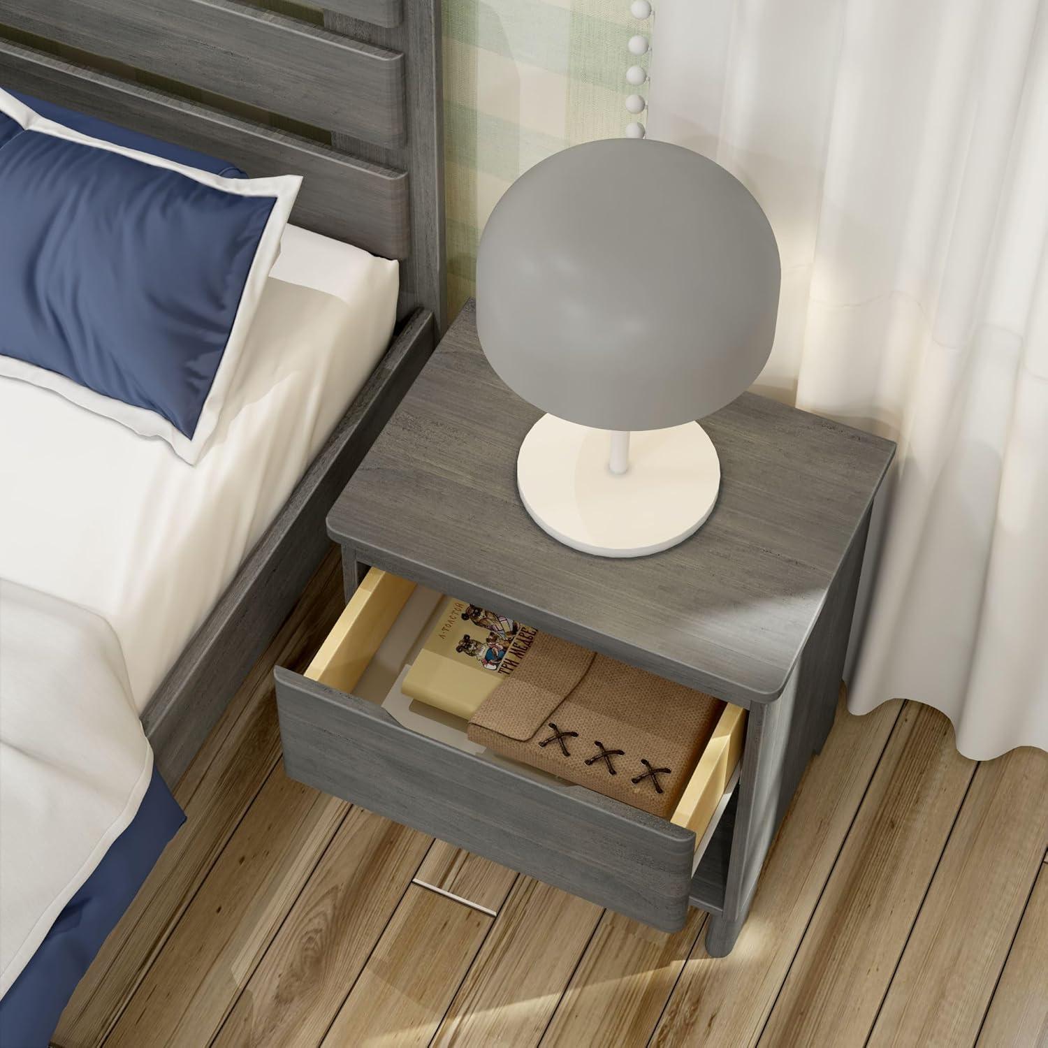 Farmhouse 1 Drawer Nightstand, Driftwood