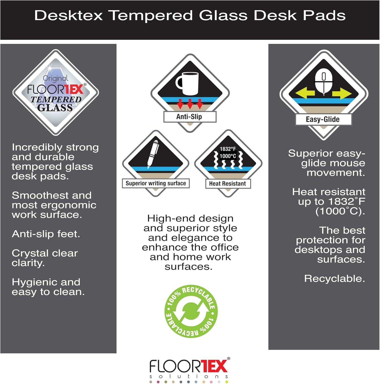 Glaciermat Clear Tempered Glass 20" x 36" Desk Pad