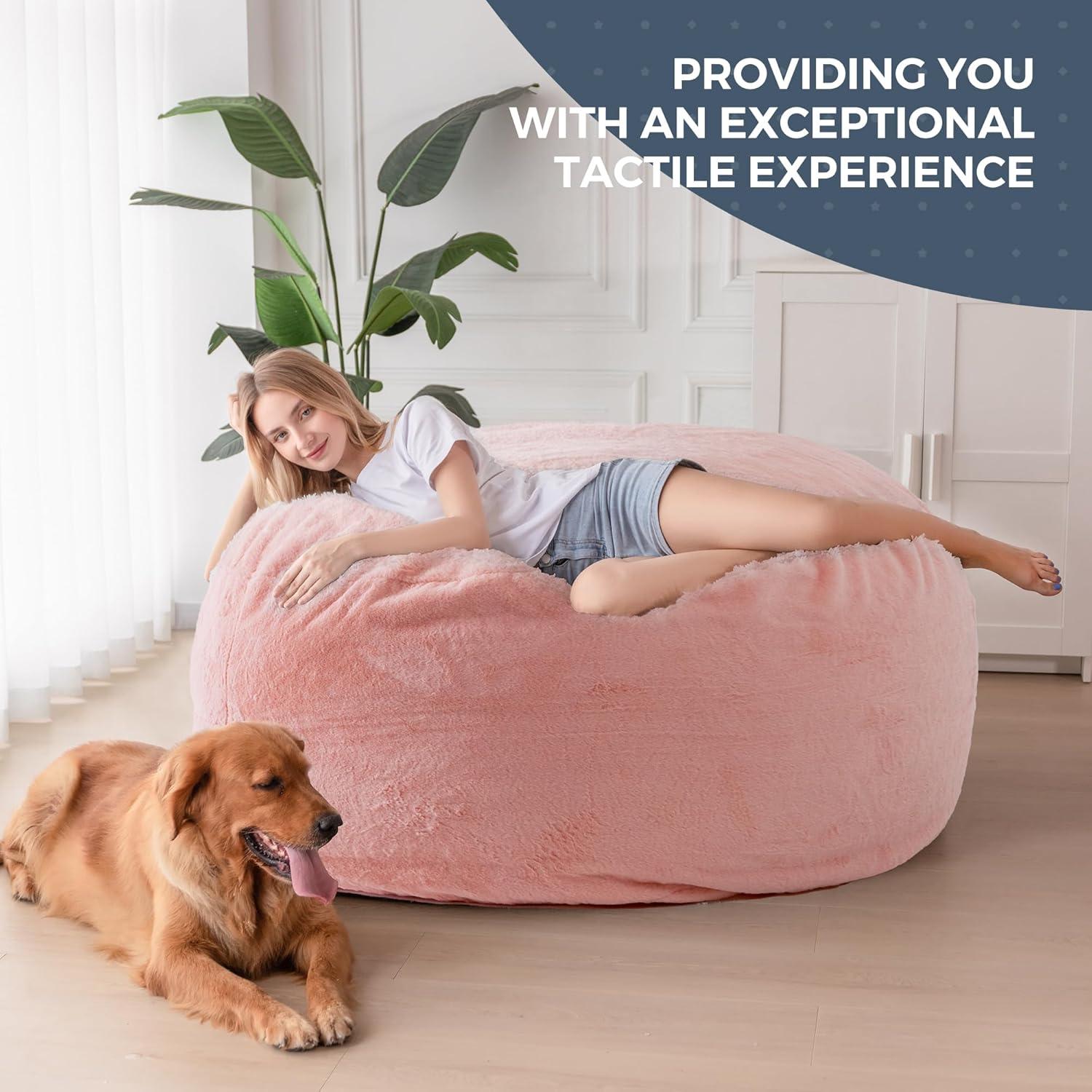 MAXYOYO Giant Bean Bag Chair Bed for Adults, Convertible Beanbag Folds from Lazy Chair to Floor Mattress Bed, Large Floor Sofa Couch, Big Sofa Bed, High-Density Foam Filling, Machine Washable