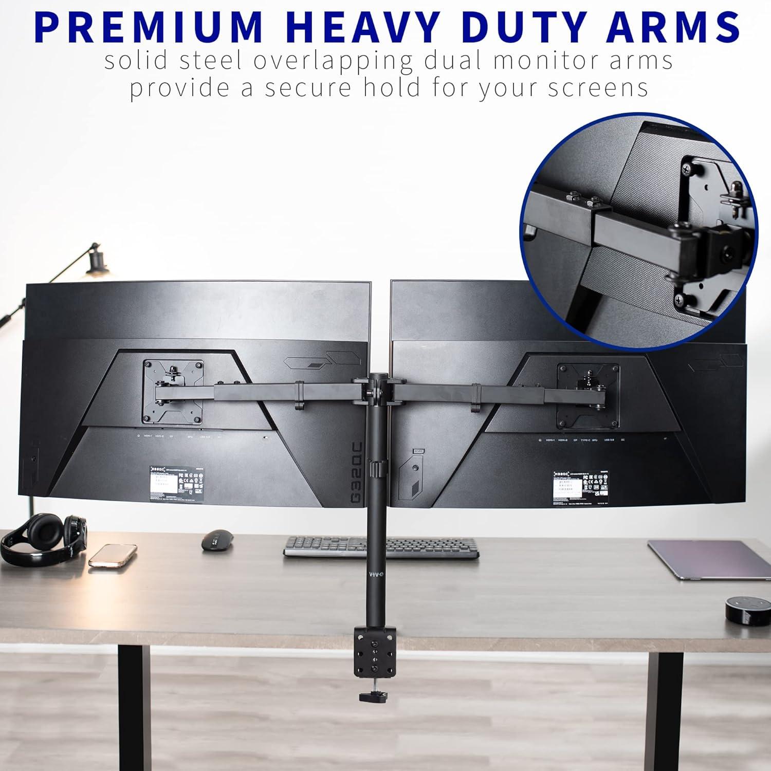 Telescoping Dual Monitor Desk Mount