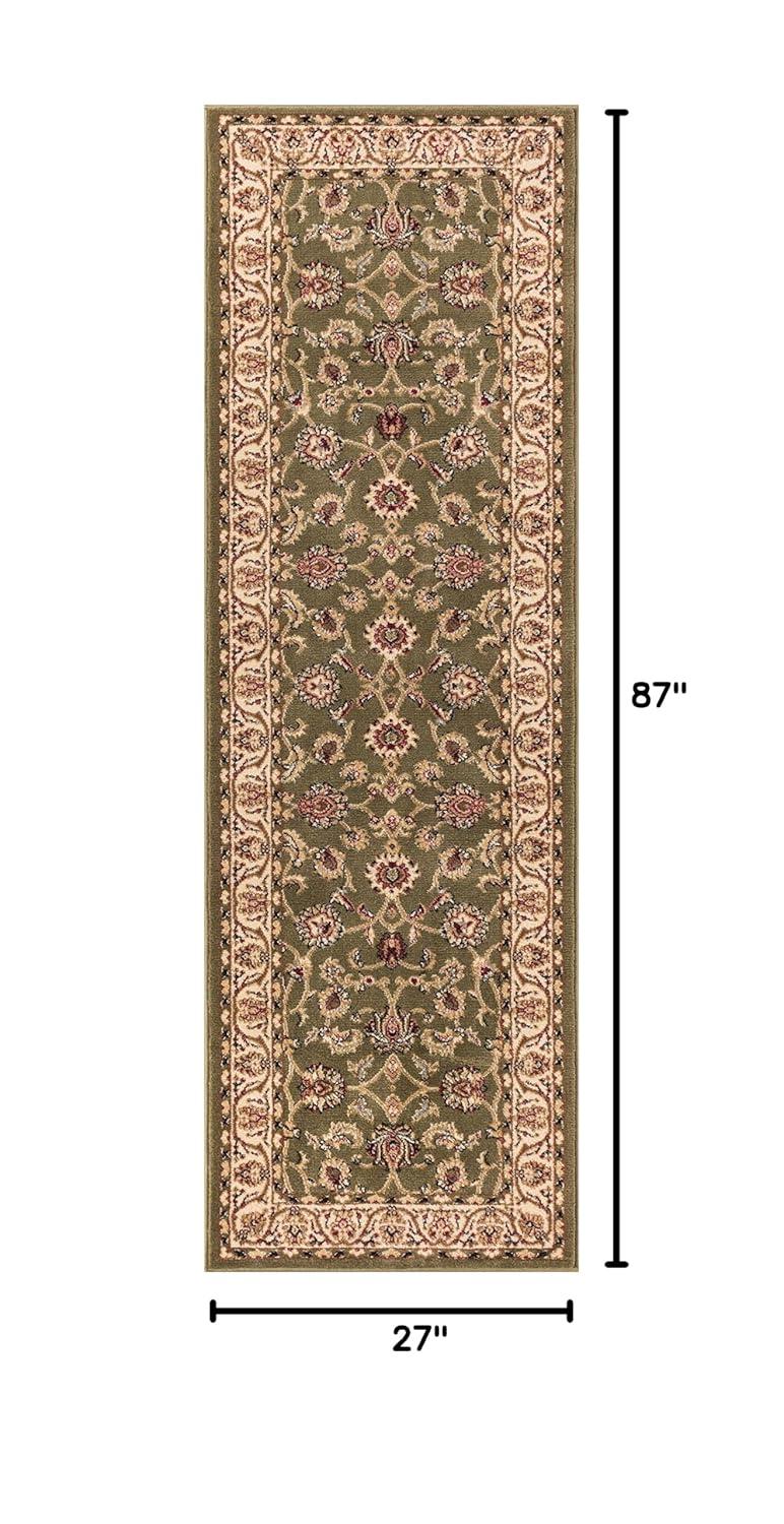 Well Woven Barclay Sarouk Traditional Oriental Panel Green 6'7" x 9'6" Area Rug