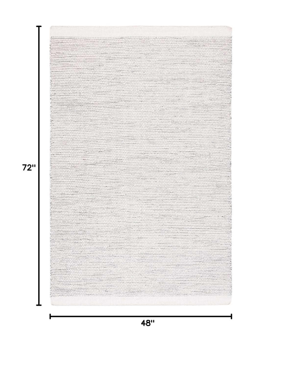 Vermont VRM807 Hand Woven Indoor Area Rug - Ivory/Black - 4'x6' - Safavieh