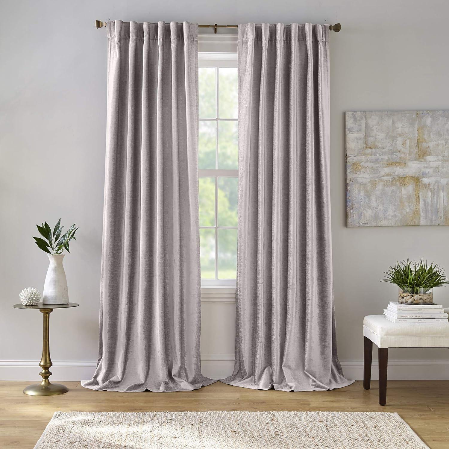 Carnaby Rustic Vogue Distressed Velvet Single Window Curtain Panel - Elrene Home Fashions