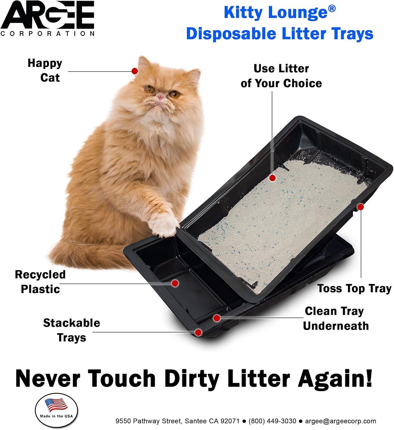 Black Rectangular Disposable Plastic Litter Trays, 50-Pack