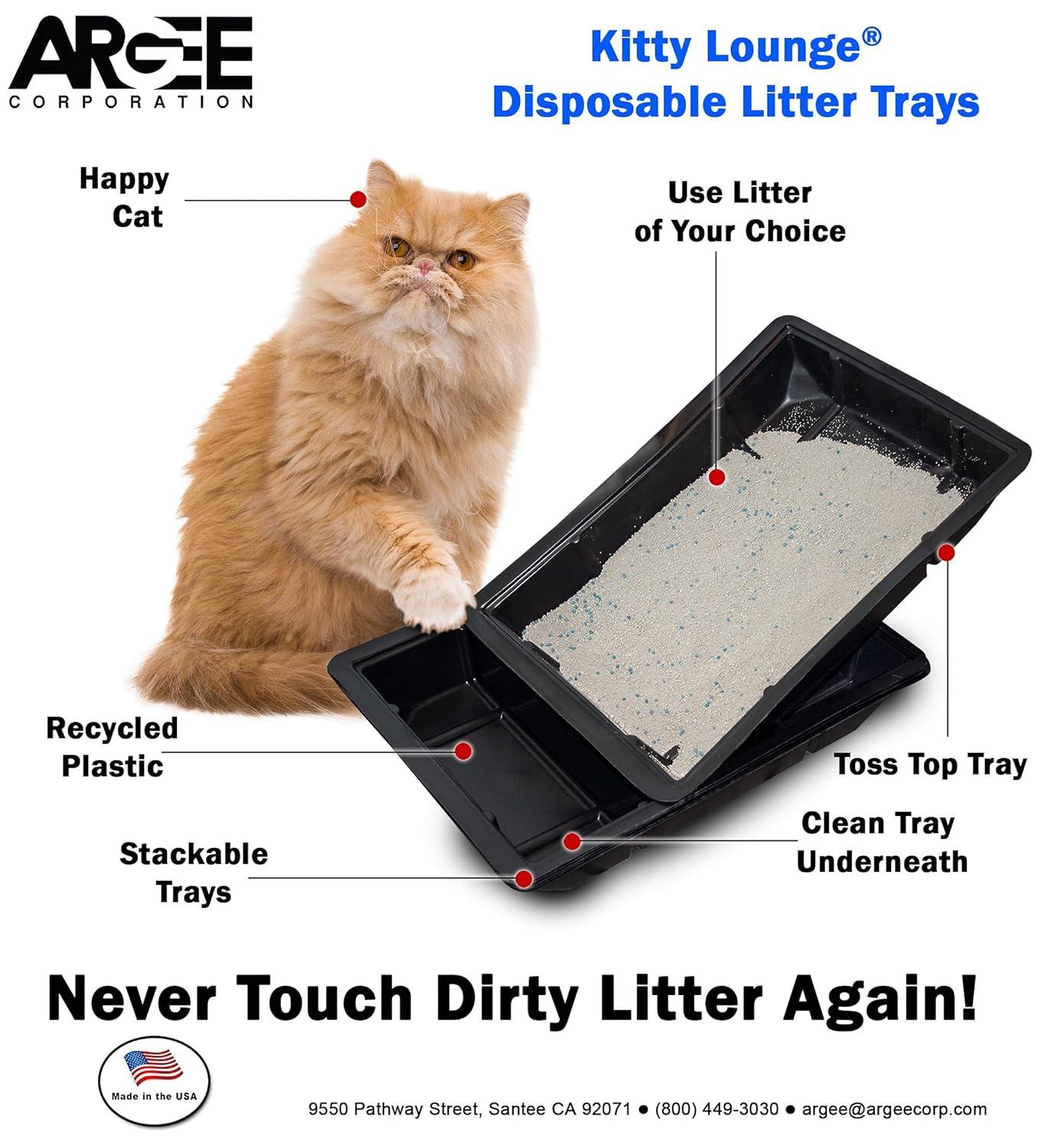 Black Rectangular Disposable Plastic Litter Trays, 50-Pack