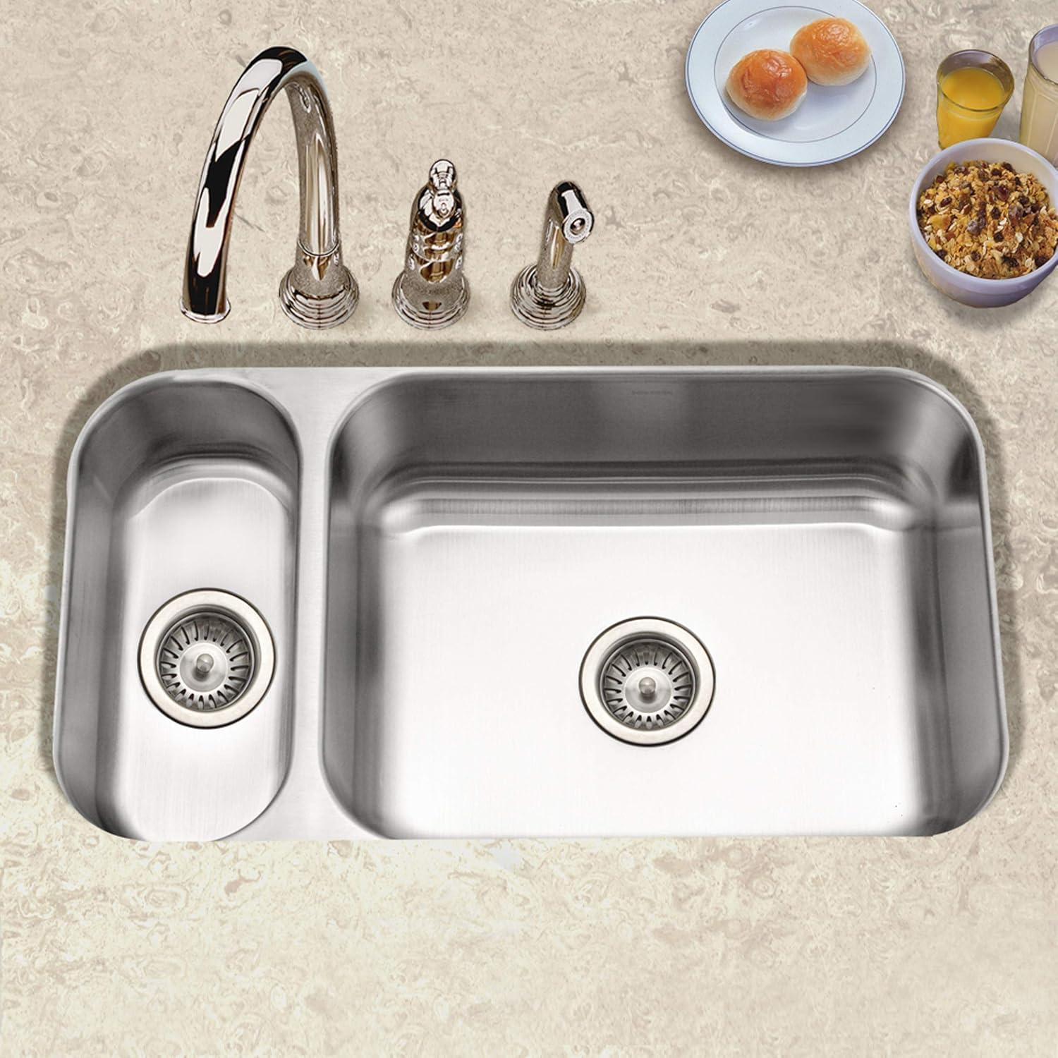 Elite 31.5'' L Undermount Double Bowl Stainless Steel Kitchen Sink