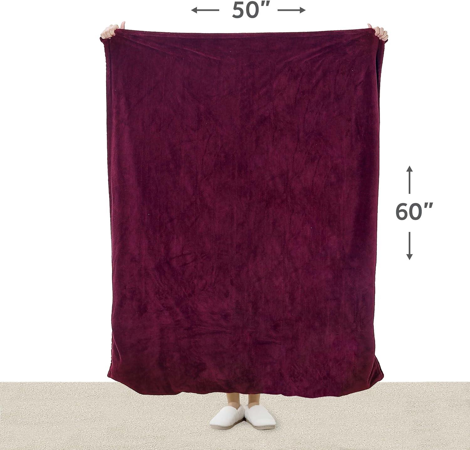 50"x60" Foot Pocket Ultralush Heated Throw - Sunbeam