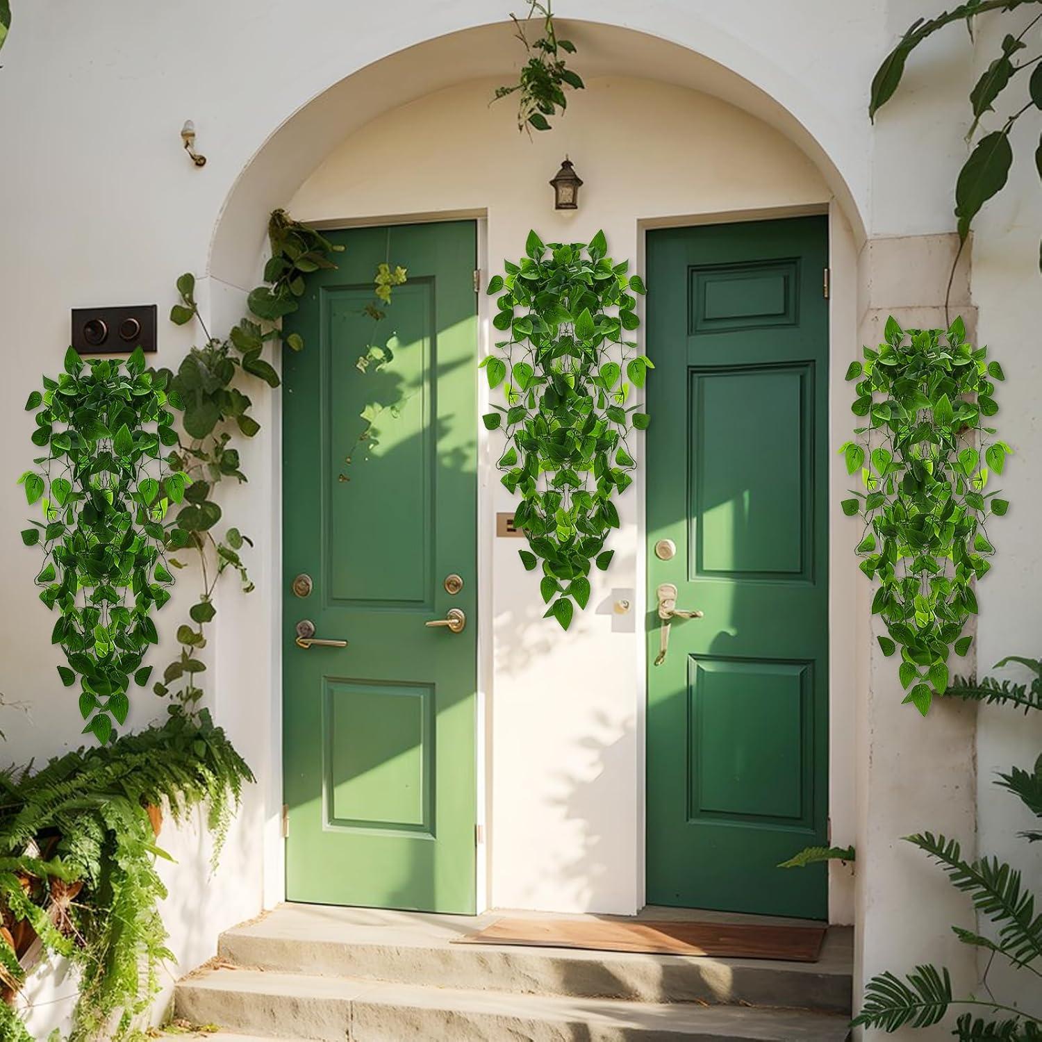Ophelia & Co. Fake Hanging Plants Vines(2Pcs) Artificial Ivy Greenery Garlands For Home Bedroom Living Aesthetic Indoor,Outdoor Farmhouse Decorations(No Basket)