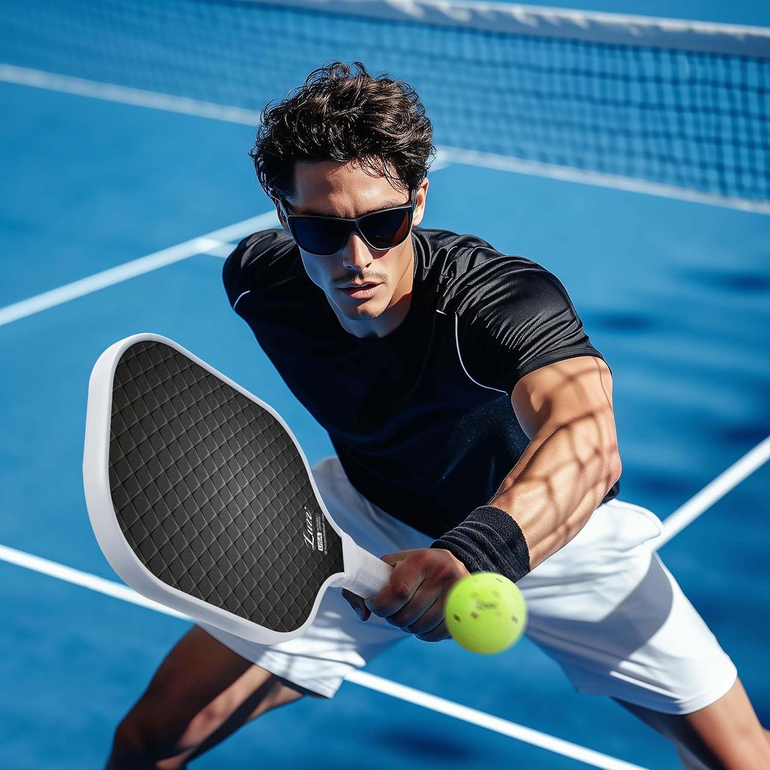 Luzz Pickleball Paddles T700 Carbon Fiber Pickleball Paddle Sandblasted Surface with Honeycomb Core Pickle Ball Rackets for Ultimate Spin & Control