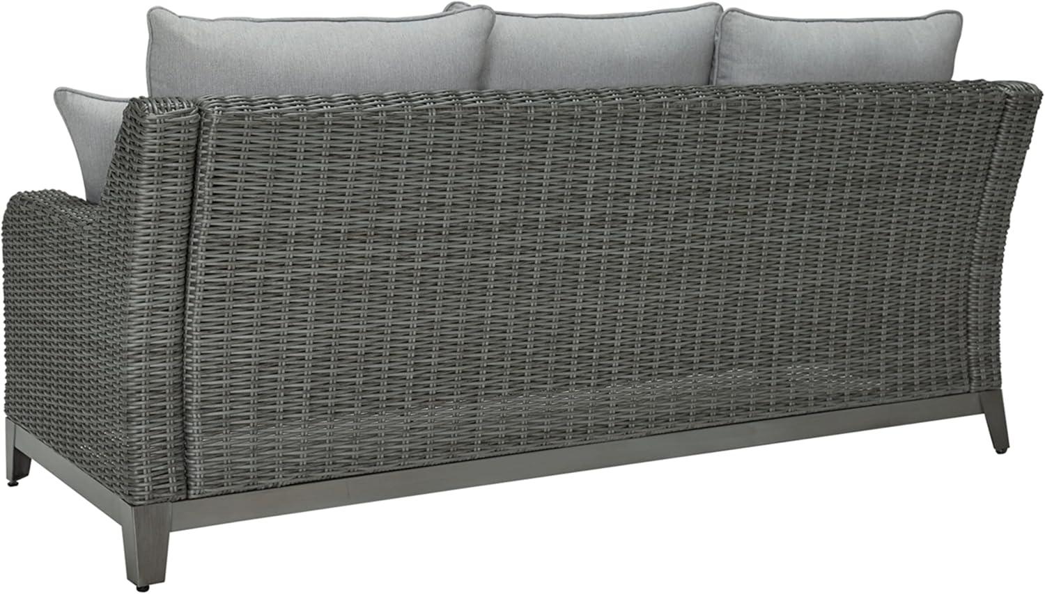 Ashley Furniture Elite Park Outdoor Fabric Sofa with Cushion in Gray