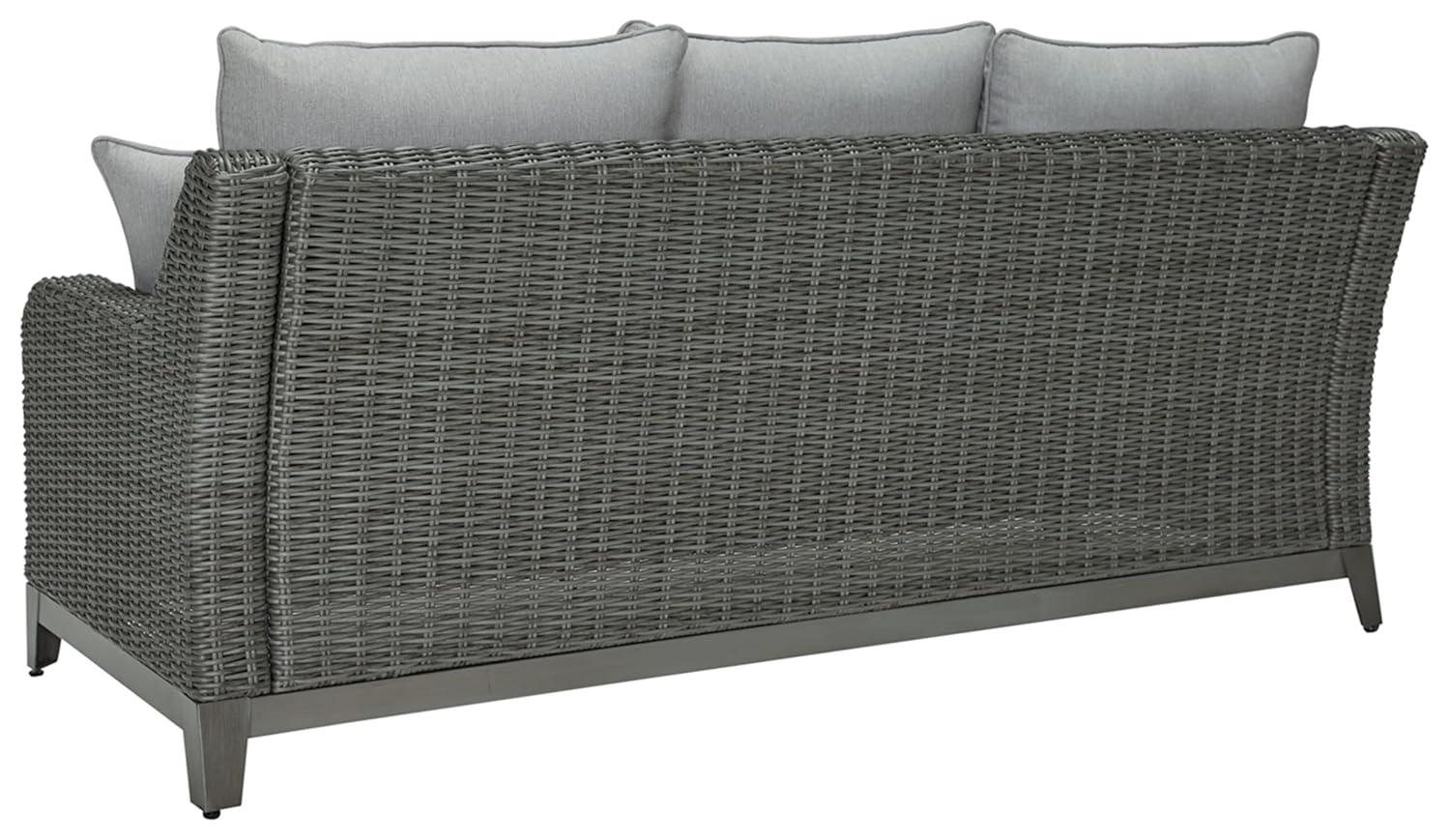 Signature Design by Ashley Elite Park Outdoor Fabric Sofa with Cushion in Gray