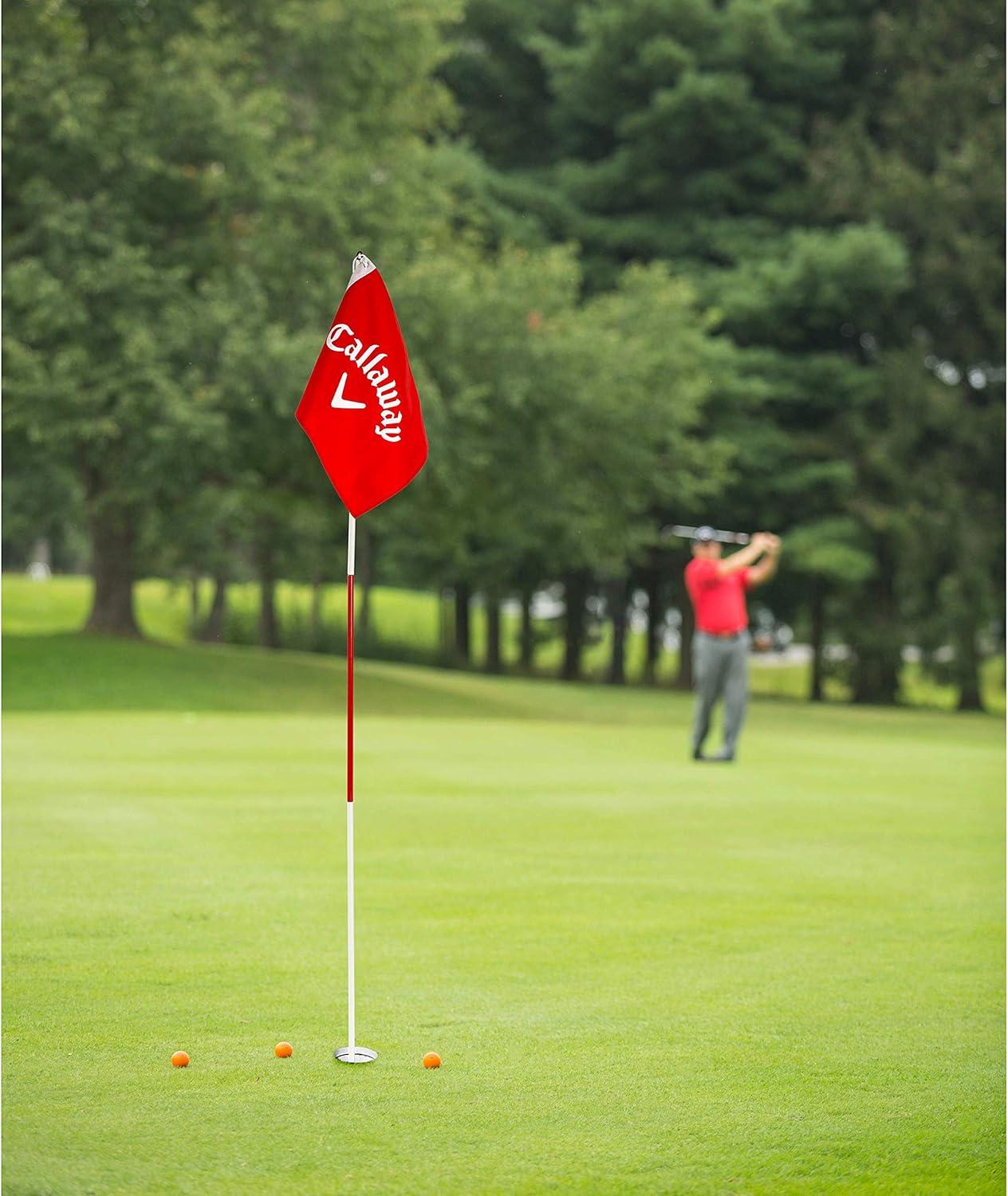 Callaway Golf Closest To The Pin Game Flagpole & Cup Set Red Putting Aids New