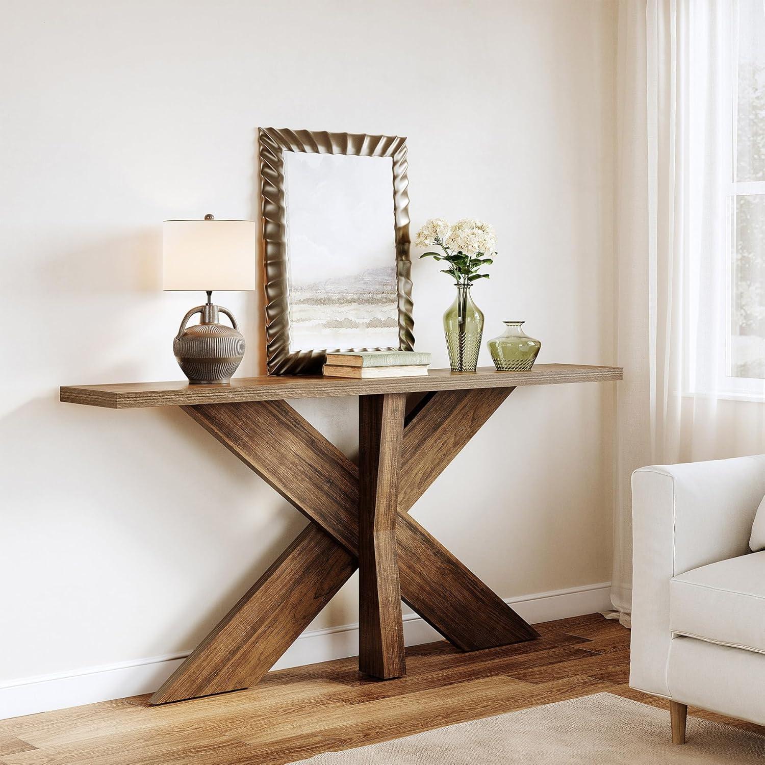 Ophelia & Co. 70.9" Farmhouse Console Table, Wood Hallway Sofa Table | Wayfair