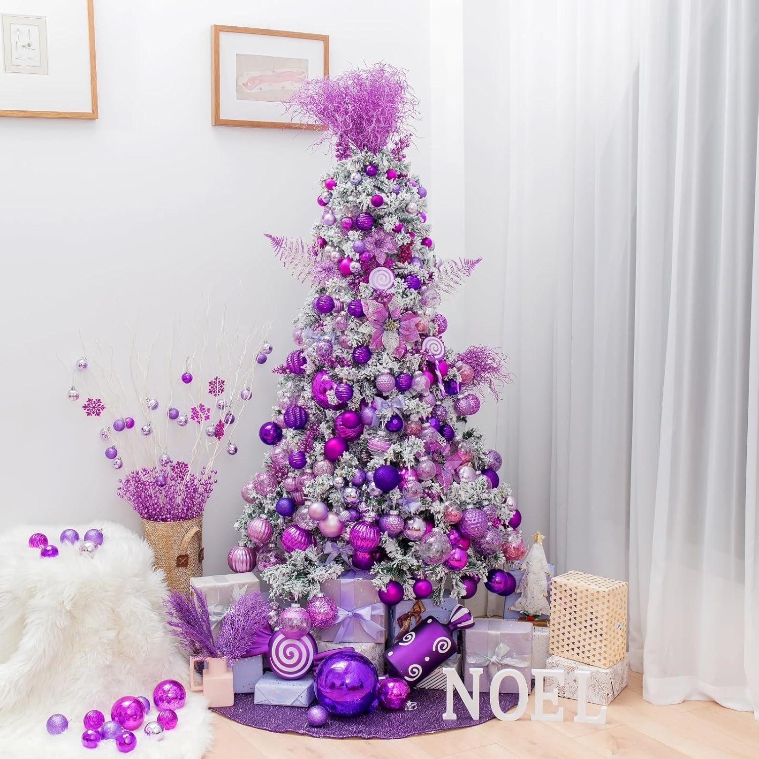 Fuebueo Clearance! 24Pcs Christmas Balls Ornaments for Xmas Christmas Tree (1.2"-3.1CM)