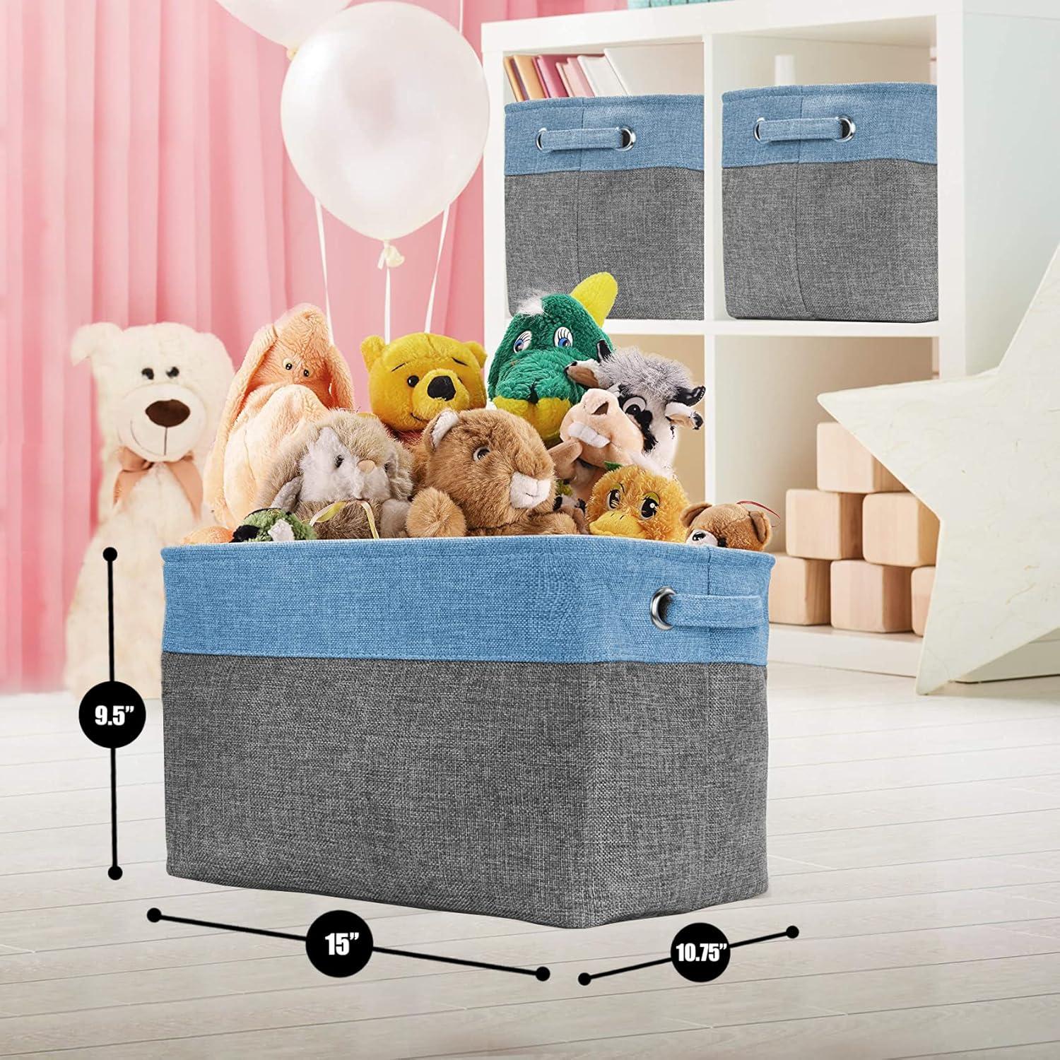 Sorbus Sorbus Fabric Storage Bins for Shelves Set of 3 - 15 Inch Sturdy Collapsible Storage Bins with 2 Handles, Foldable Baskets for Organizing Home, Closets, Shelf, Toys, Clothes, Large Decorative Storage Baskets