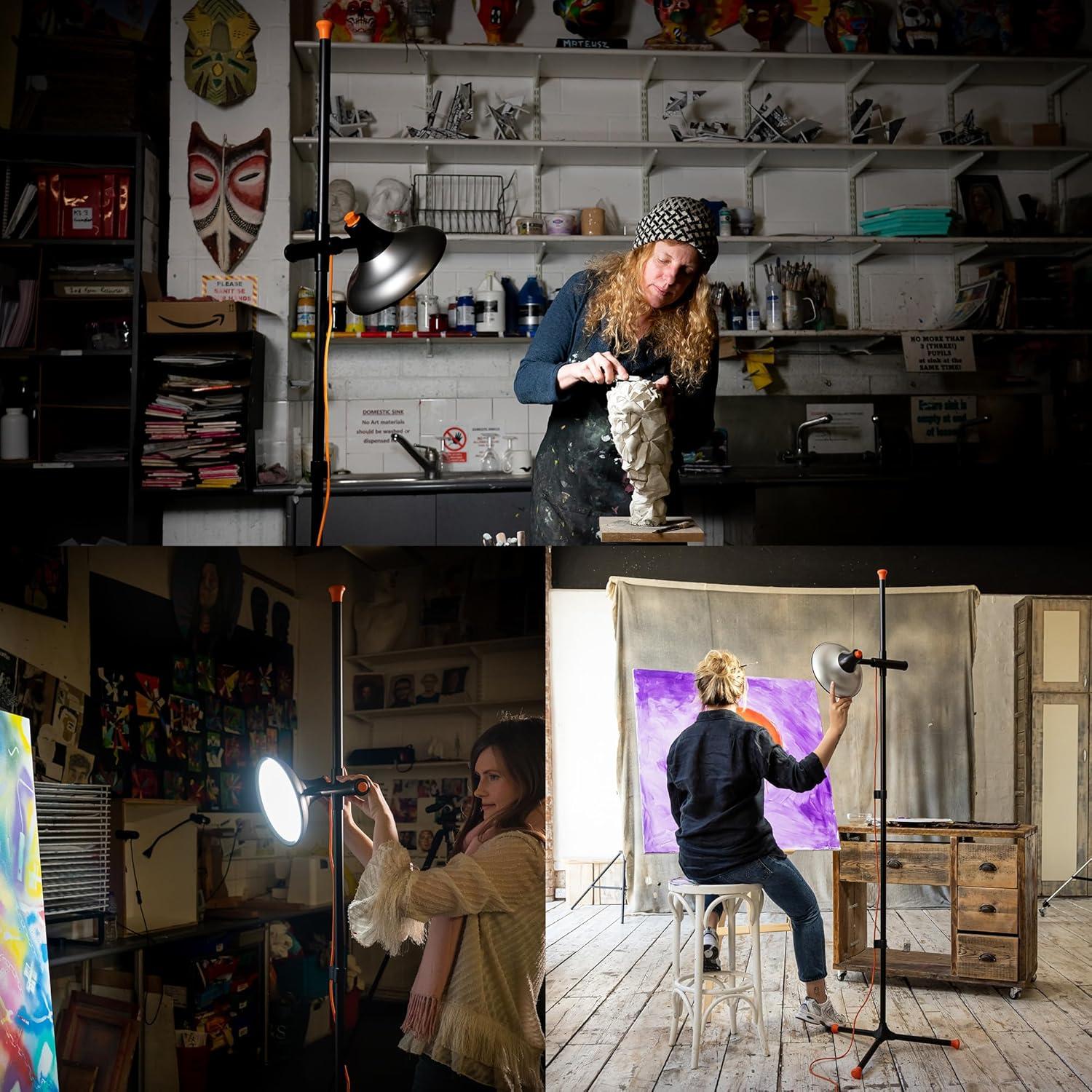 Daylight Artist Studio Lamp 2 with Stand - Chrome and Black