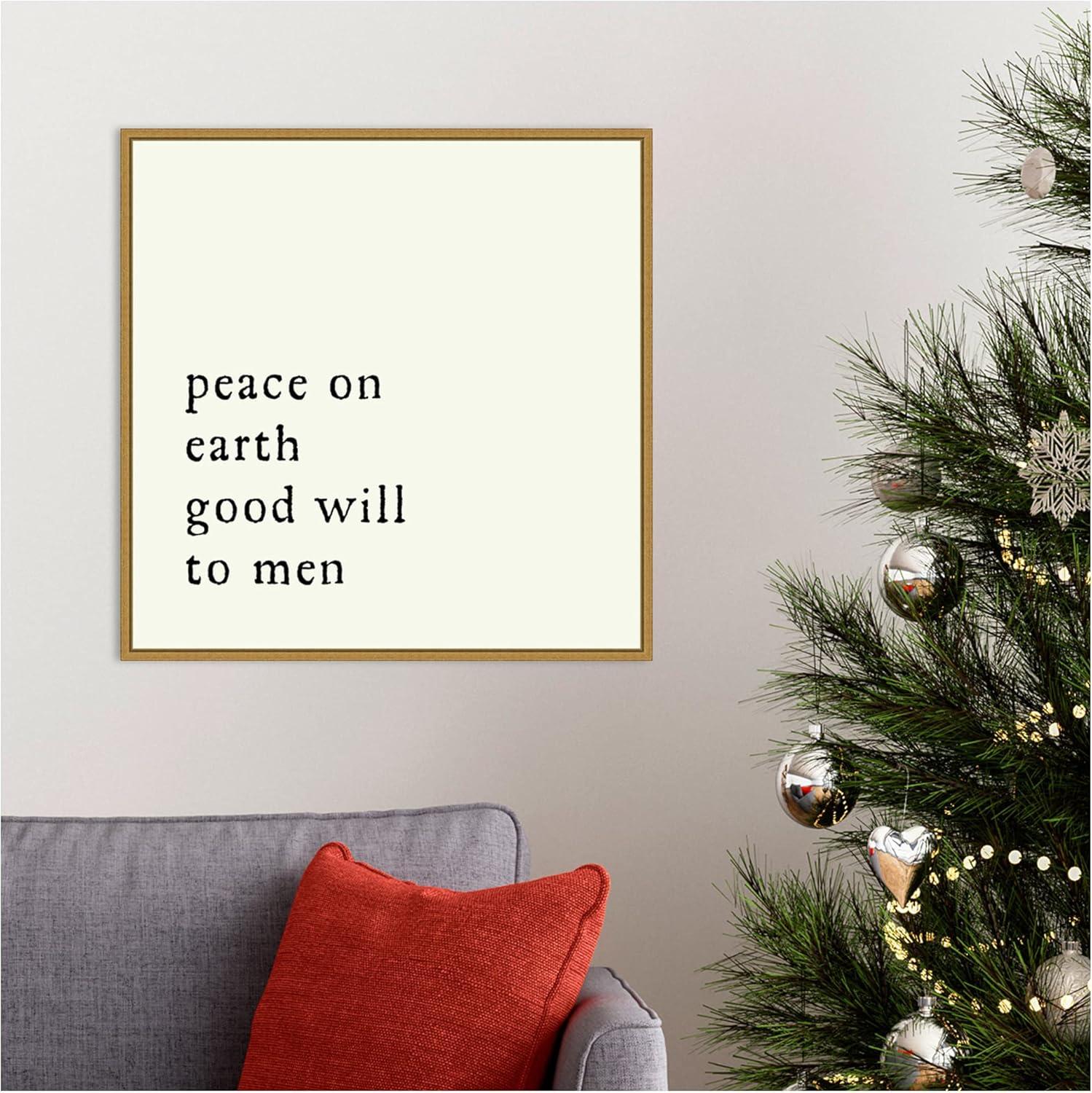 Amanti Art Peace On Earth Framed Canvas Wall Art Print