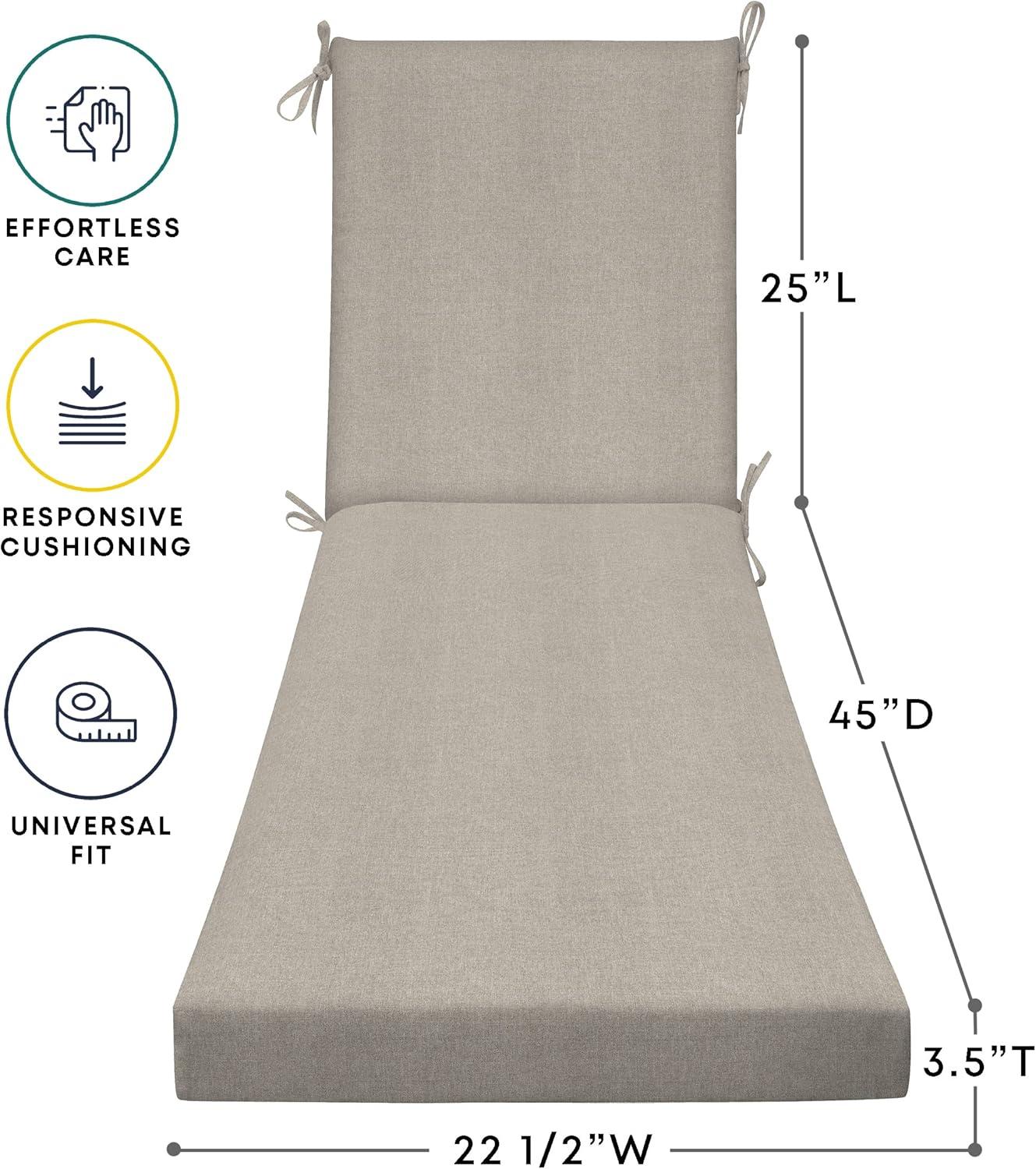 Honeycomb Outdoor Chaise Lounge Cushion - Heathered Solid Taupe