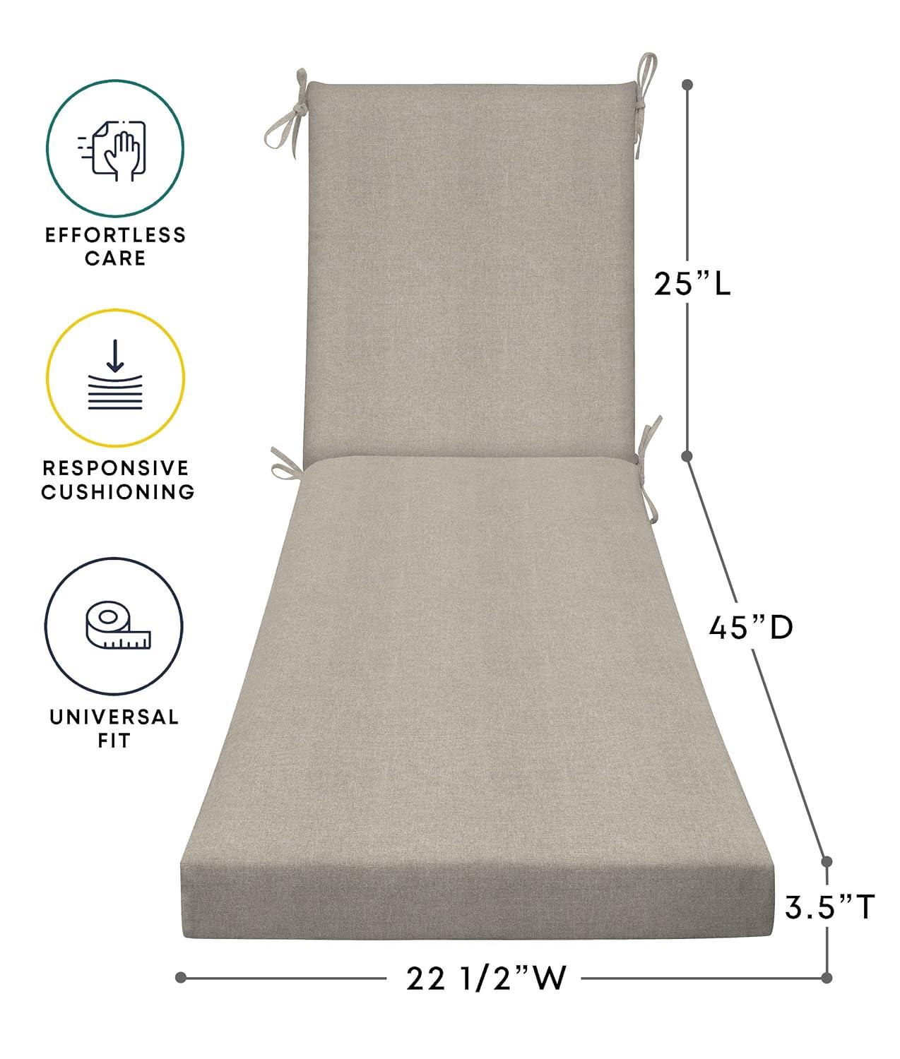 Honeycomb Outdoor Chaise Lounge Cushion - Heathered Solid Taupe