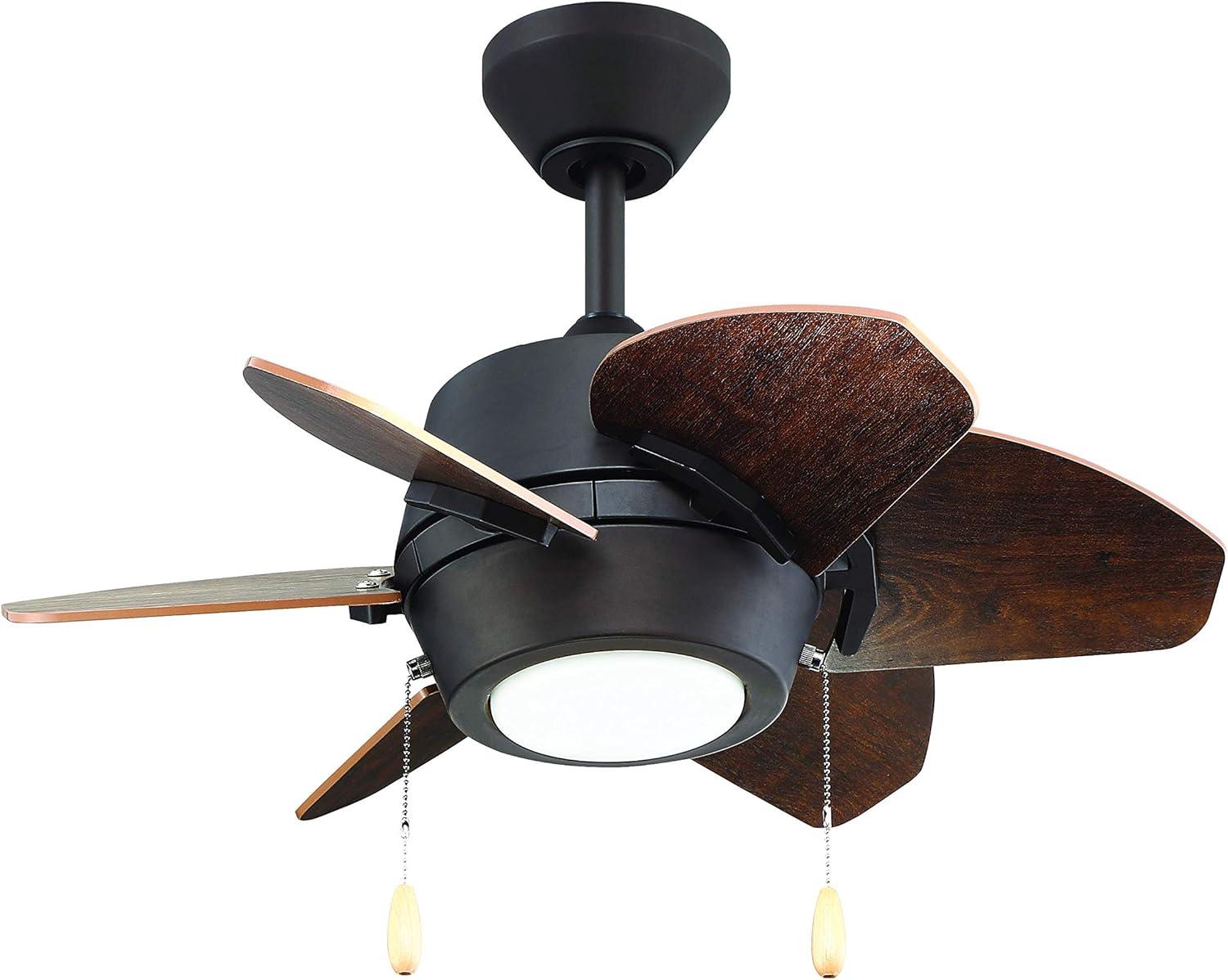 Gaskin Bronze 24" Ceiling Fan with Cherry/Driftwood Blades and LED Light